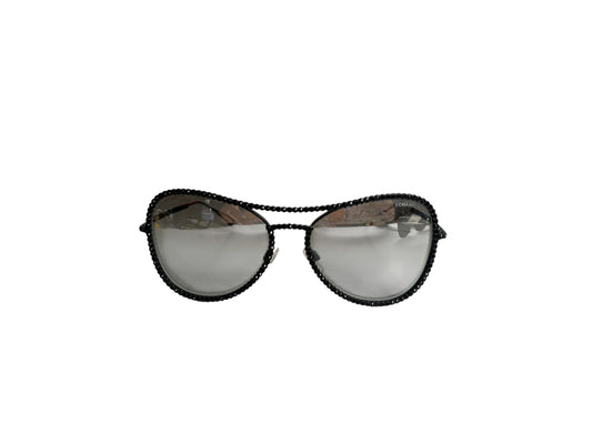 Chanel Black Beaded Cat-Eye Sunglasses T8088