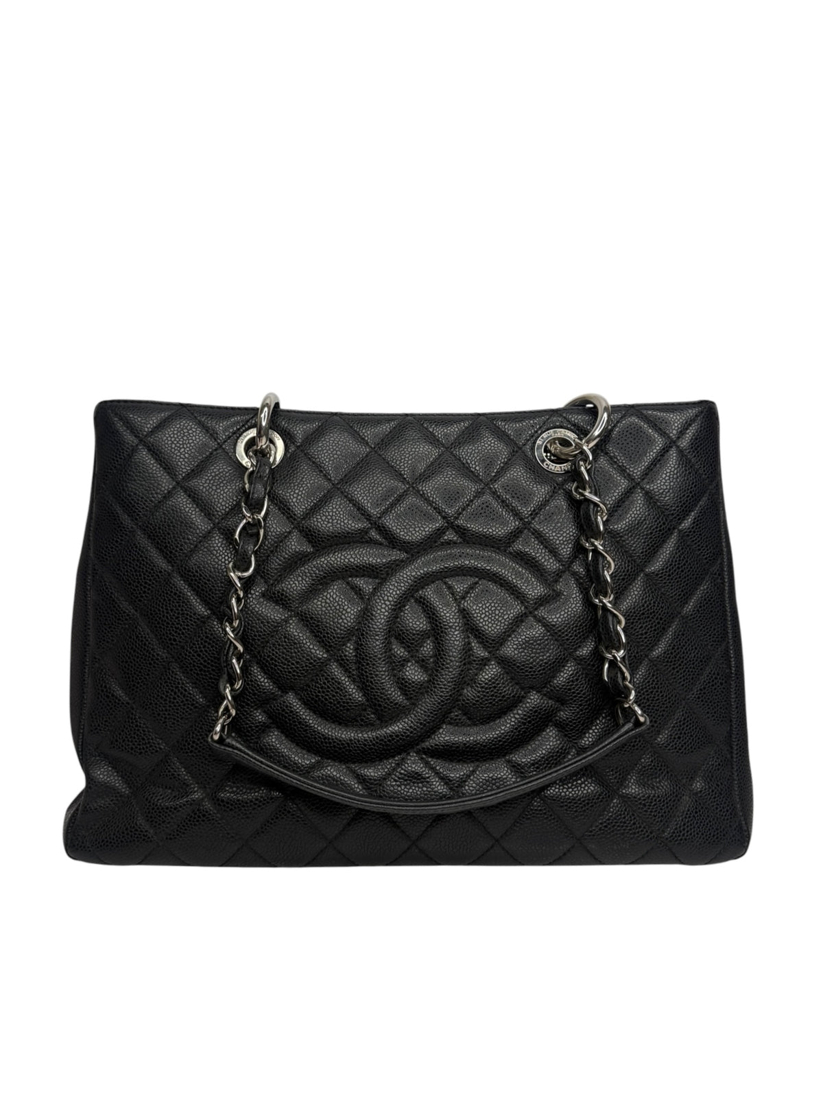 Chanel Black Caviar Grand Shopping Tote SHW T8979
