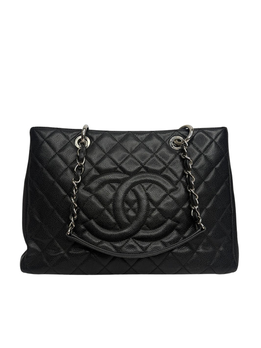 Chanel Black Caviar Grand Shopping Tote SHW T8979