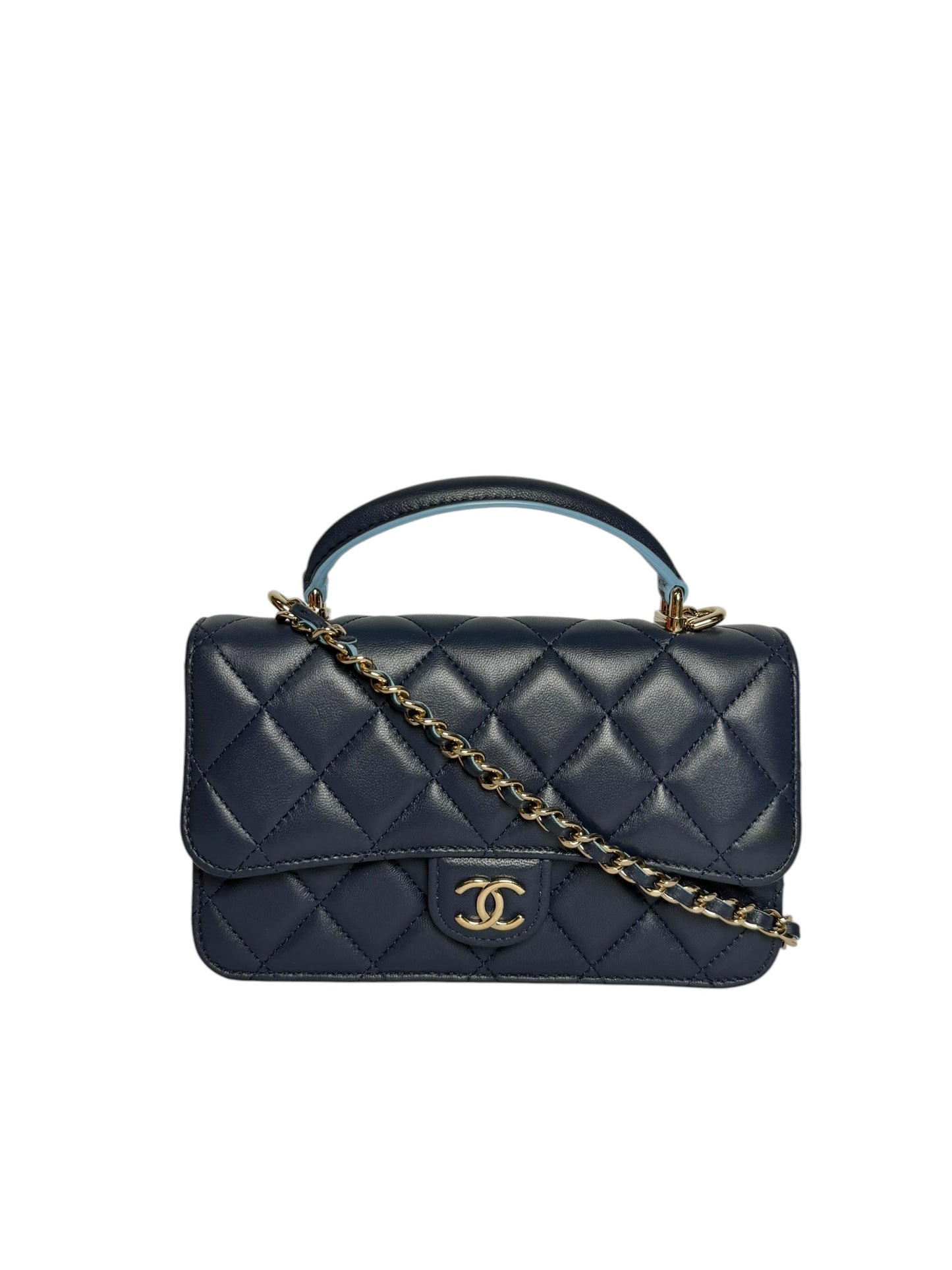Chanel Top Handle Navy WOC Flap