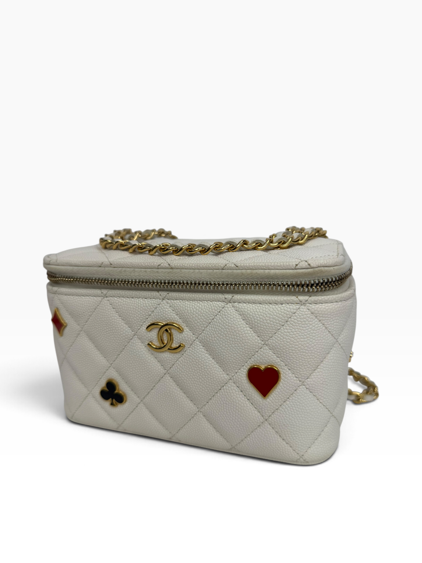 Chanel Casino Vanity White Caviar T8869