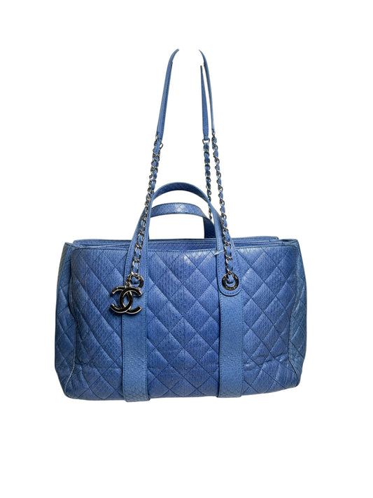 Chanel Blue Quilted Python Leather Portobello Tote Bag T1034