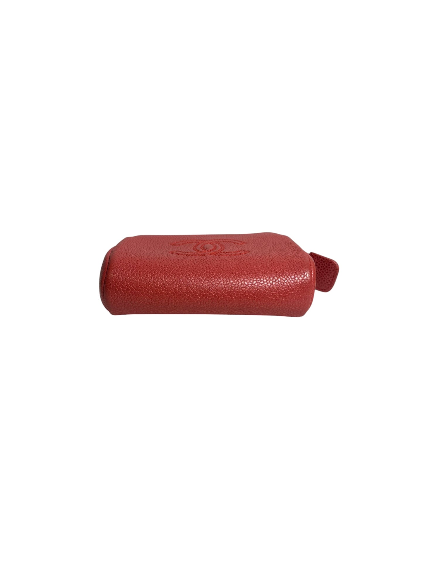 Chanel CC Zip Cosmetic Pouch Red T8576