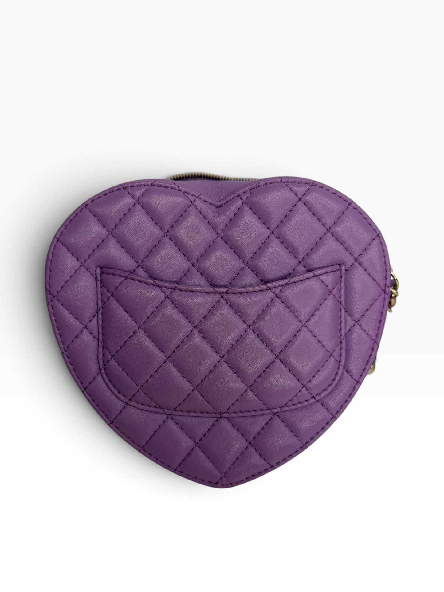 Chanel Purple Heart ghw crossbody medium lamb T8780