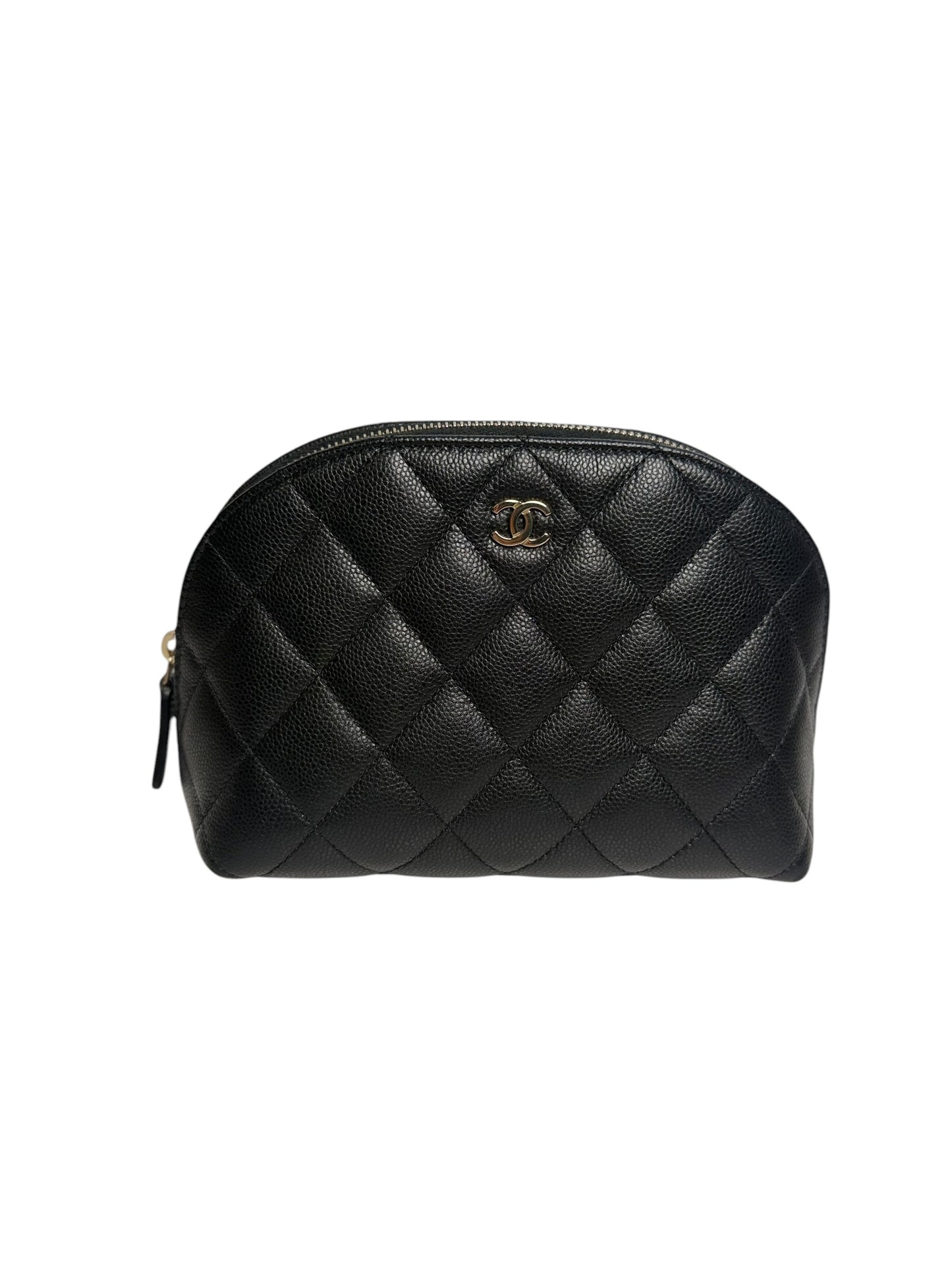 Chanel Quilted Caviar Cosmetic Pouch Black Small T8717