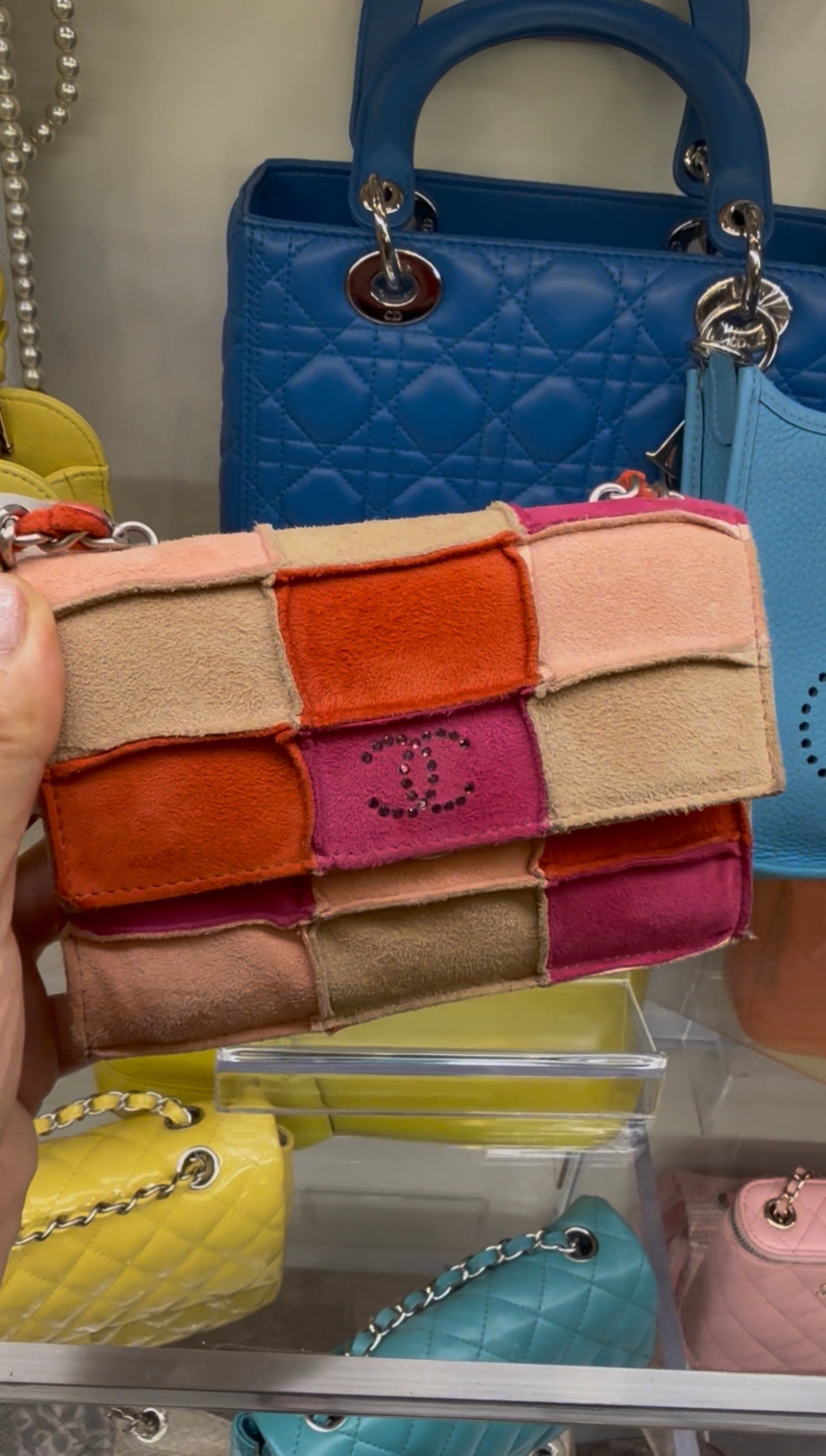 Chanel suede patchwork mini