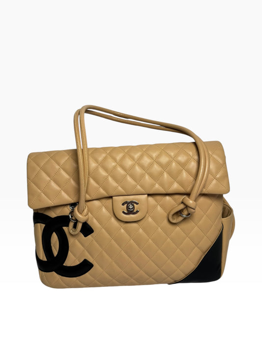 Chanel Cambon Flap Beige Black