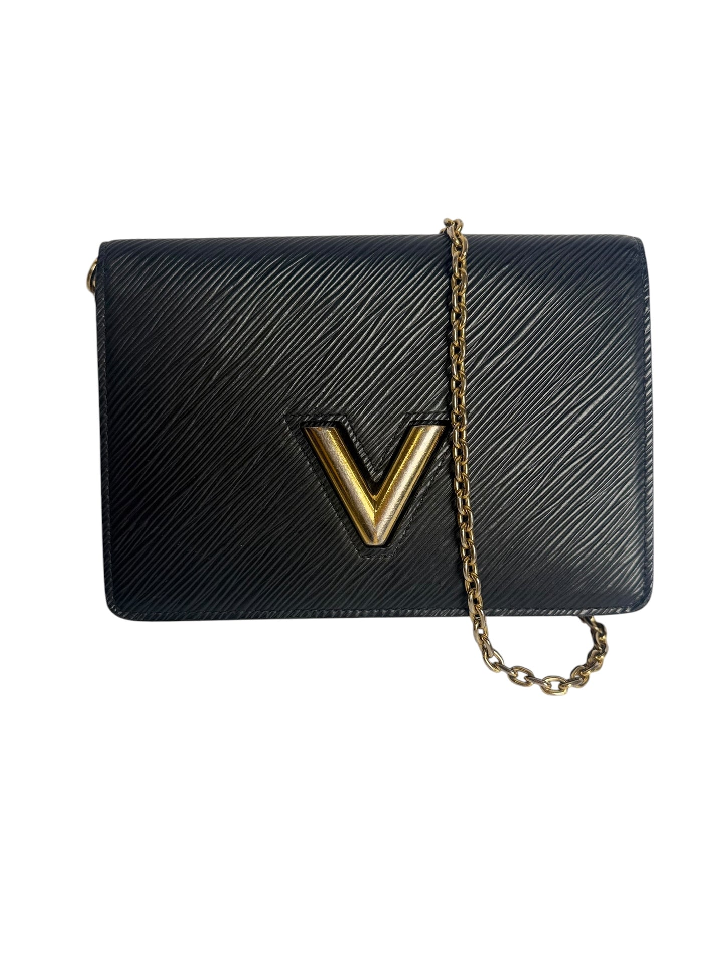 Louis Vuitton Black Epi Leather Wallet On Chain T8362