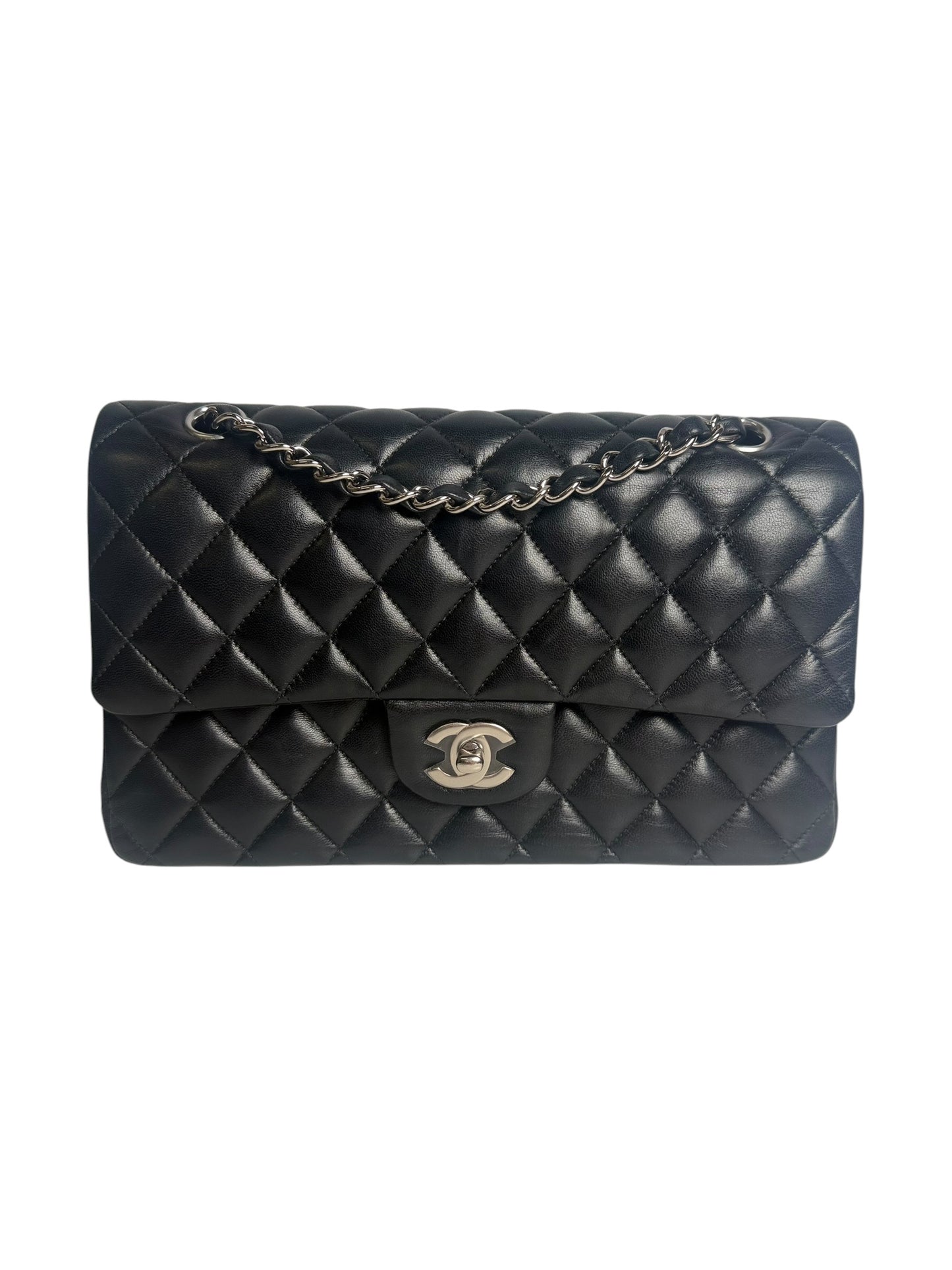 Chanel Double Flap Medium Lambskin Black T1030