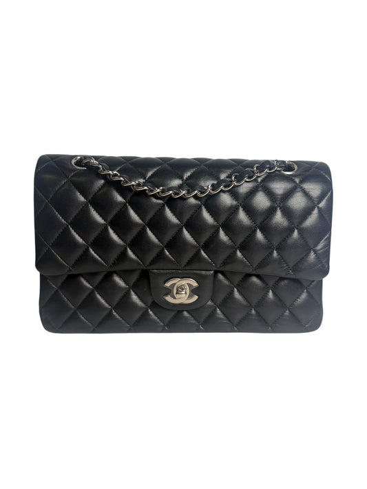 Chanel Double Flap Medium Lambskin Black T1030