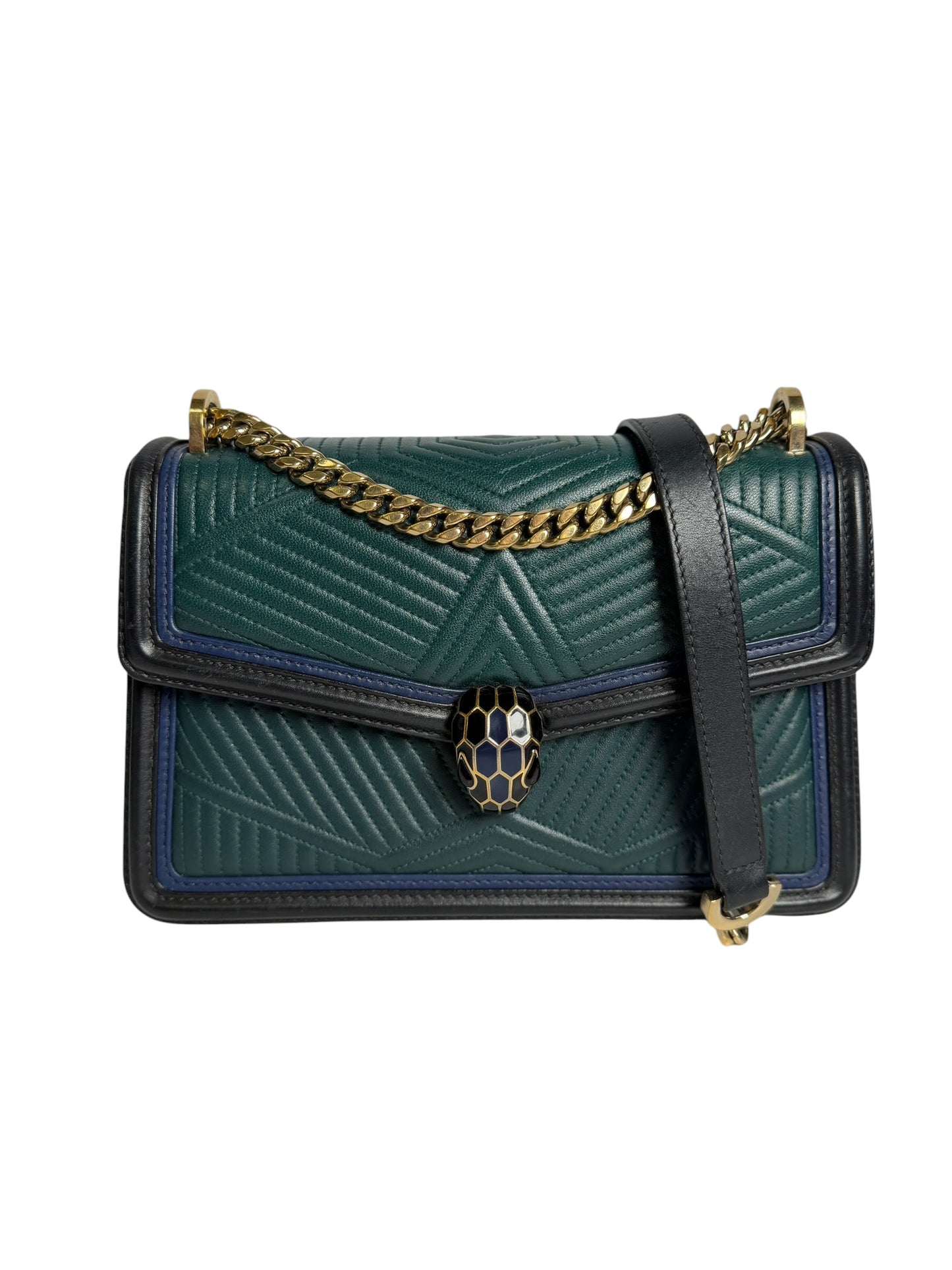 Bvlgari Serpenti Forever Shoulder Bag Green T7278