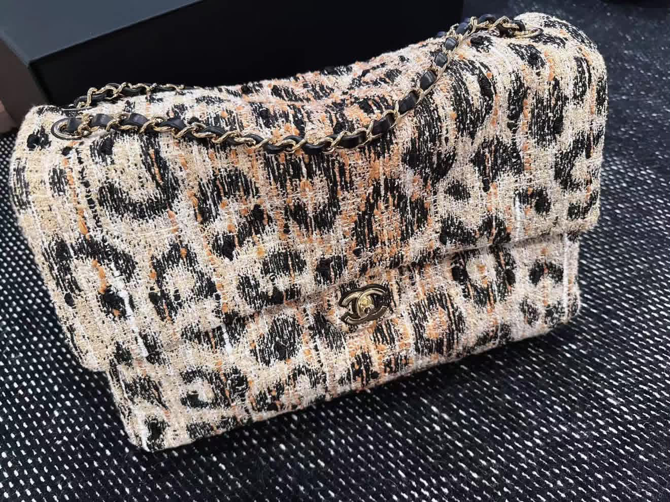Chanel maxi leopard flap brand new