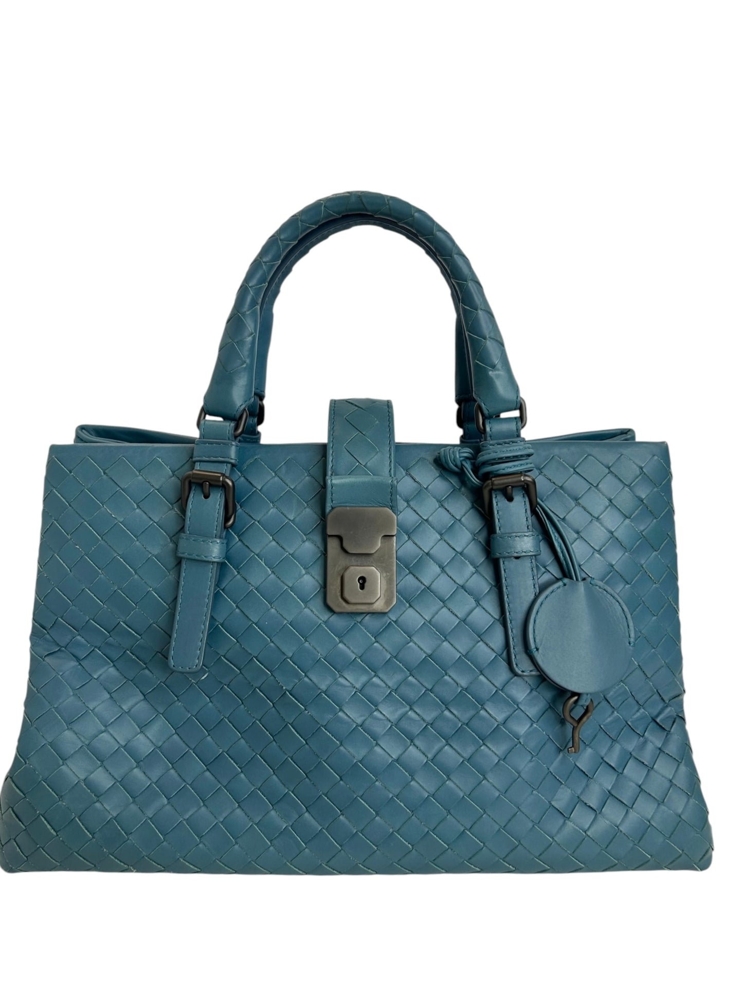 Bottega Veneta Dusty Blue Medium Roma Bag T8152