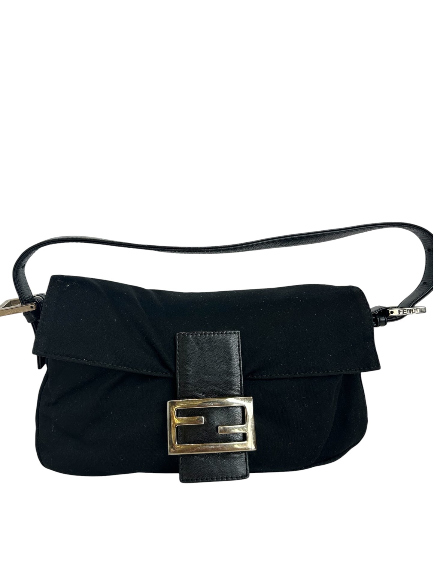 Fendi Black Nylon Baguette SHW T8516