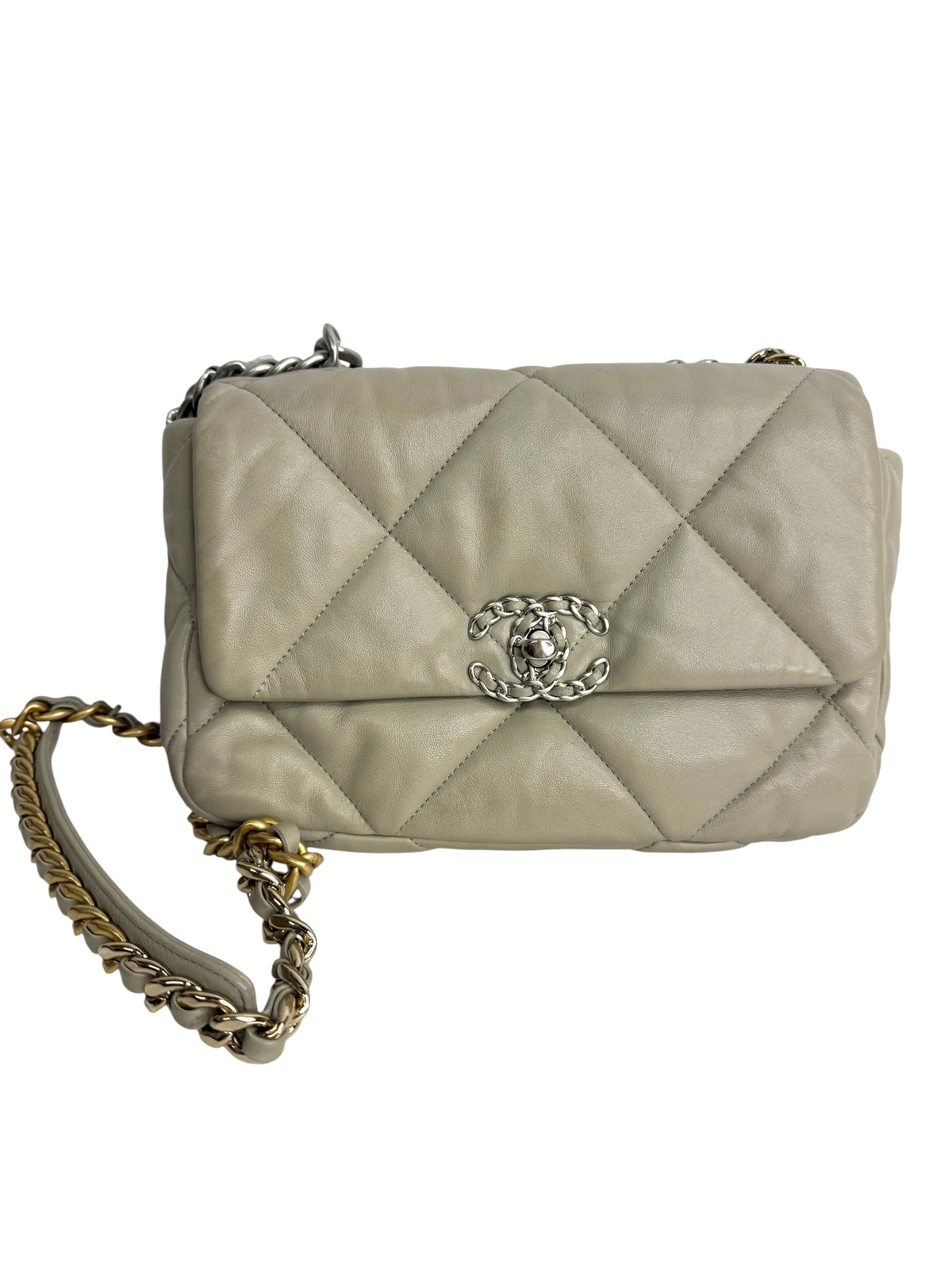 Chanel 19 Medium Gray Flap T9095
