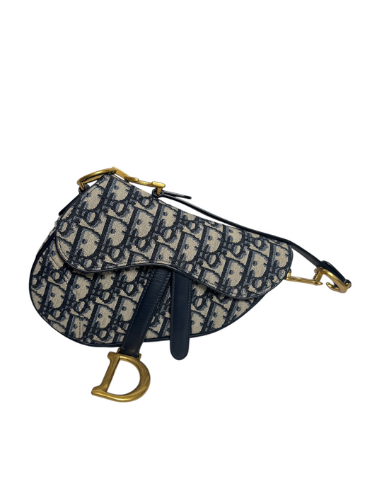 Christian Dior Small Saddle Monogram Blue T8011