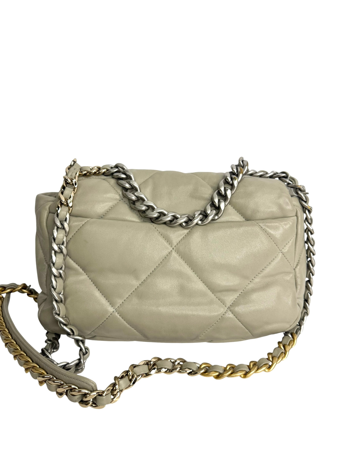 Chanel 19 Medium Gray Flap T9095
