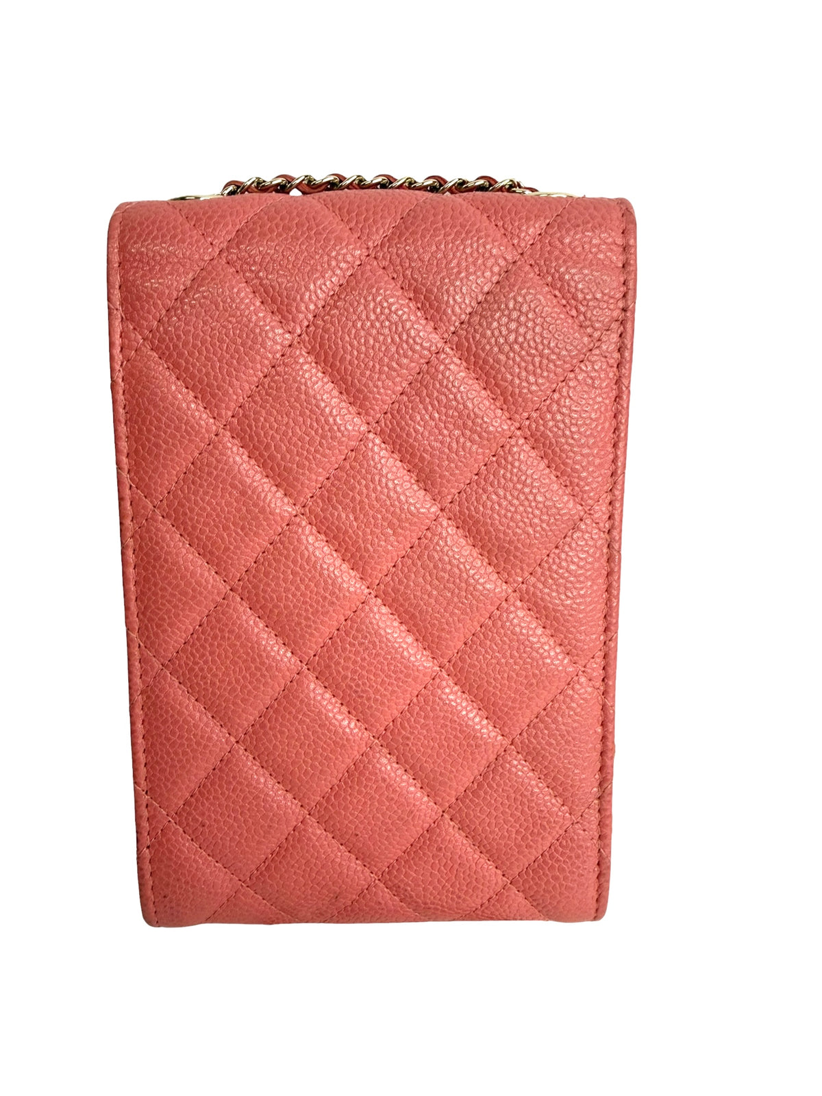 Chanel Pink Caviar Phone Holder Crossbody T9164