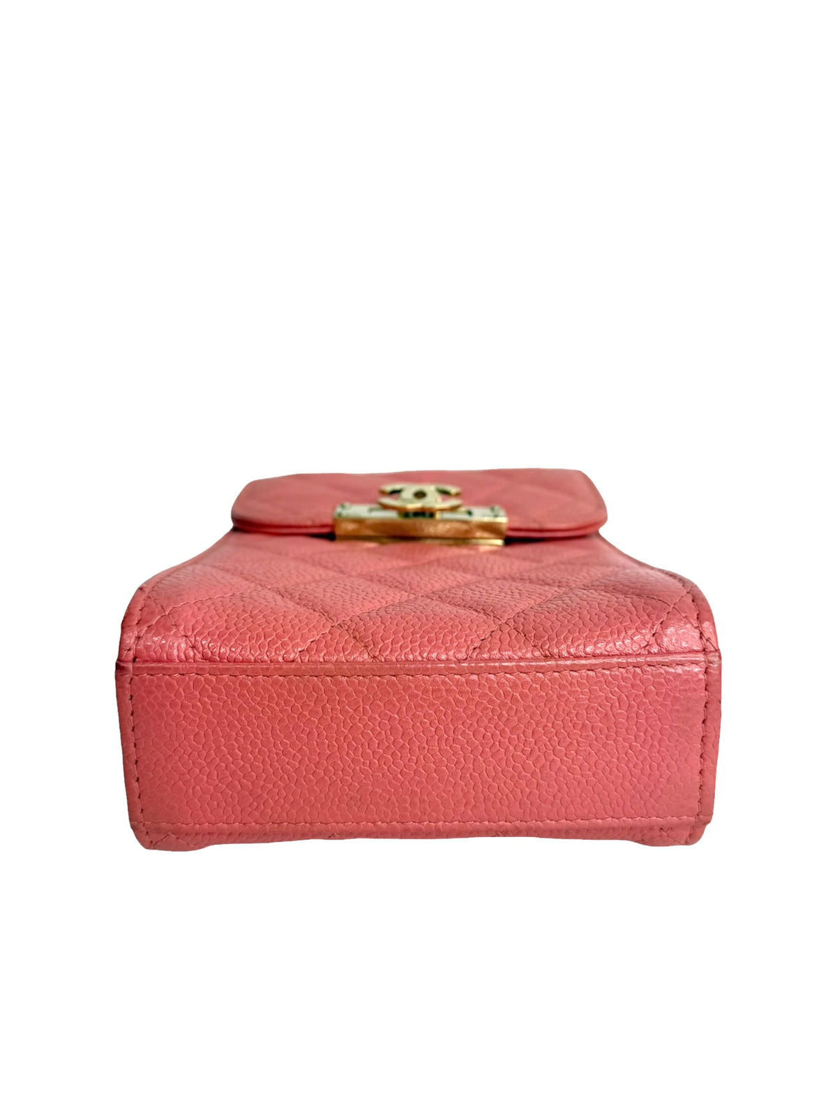 Chanel Pink Caviar Phone Holder Crossbody T9164