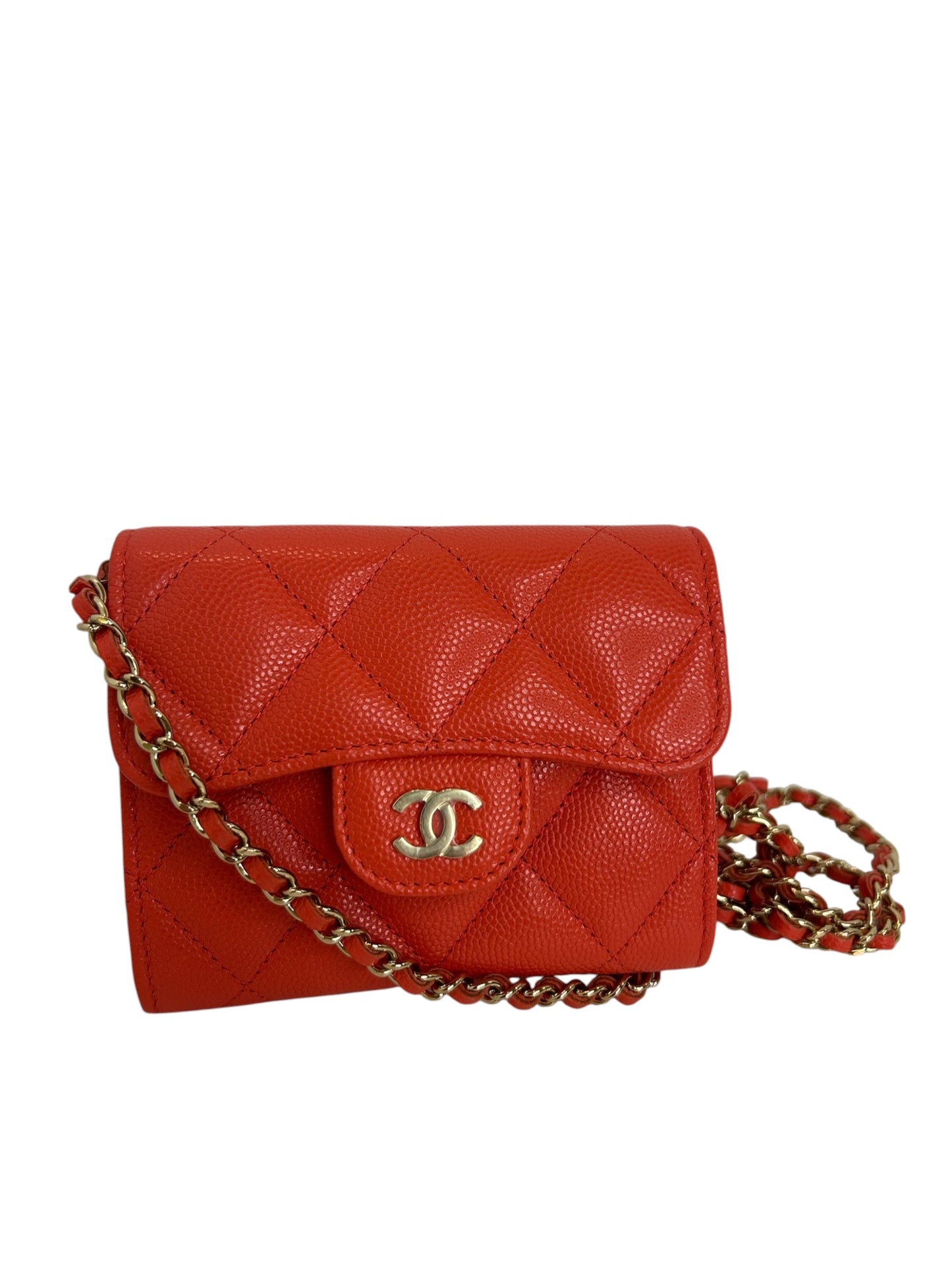 Chanel Red Caviar Micro WOC FULL SET T8050