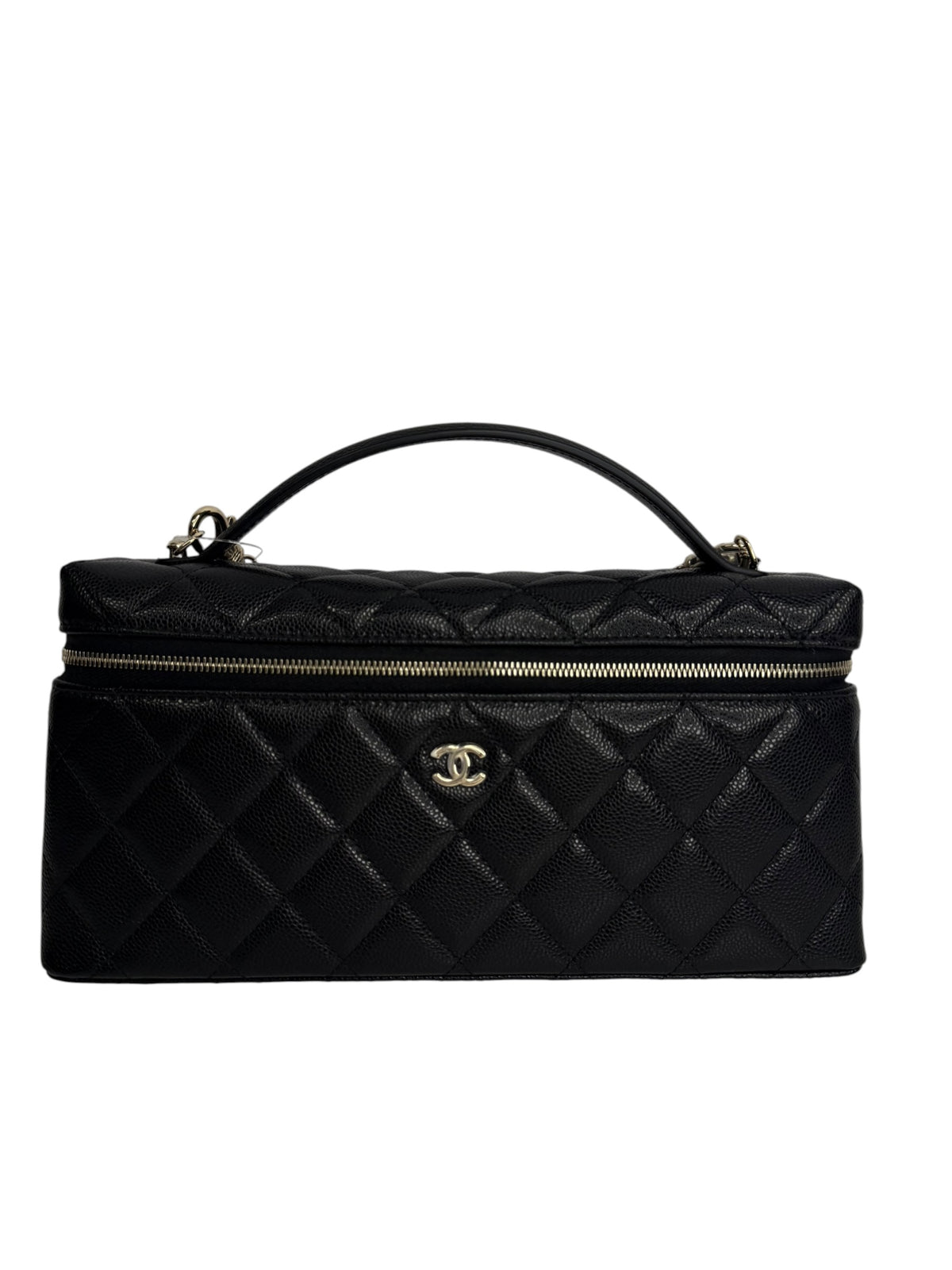 Chanel Black Caviar Long Slim Vanity T9111