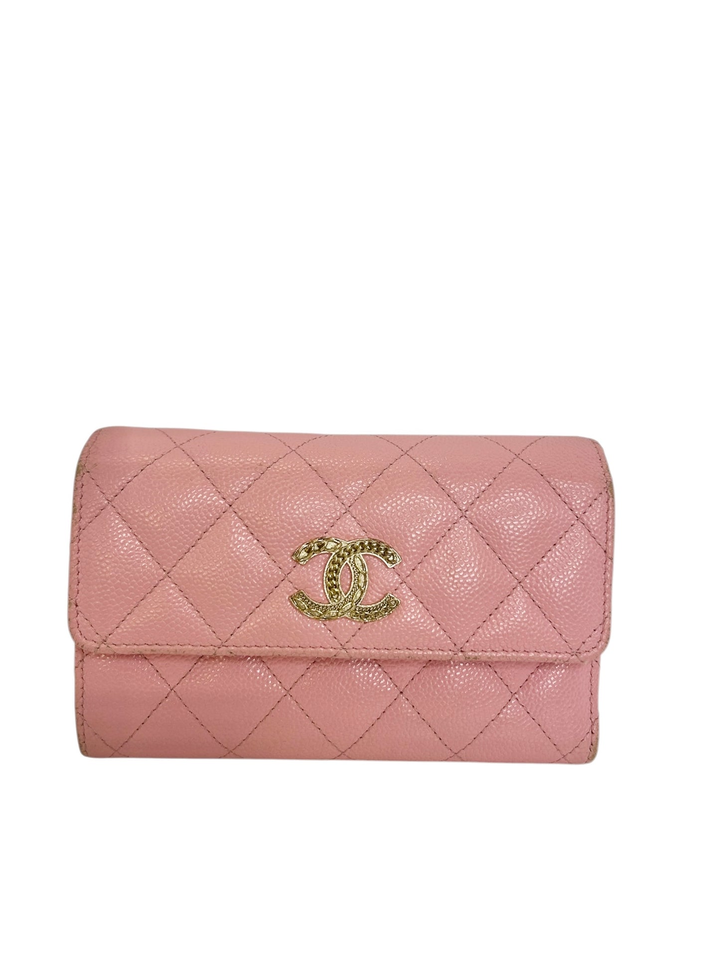 Chanel Pink Caviar Flap Wallet T8515