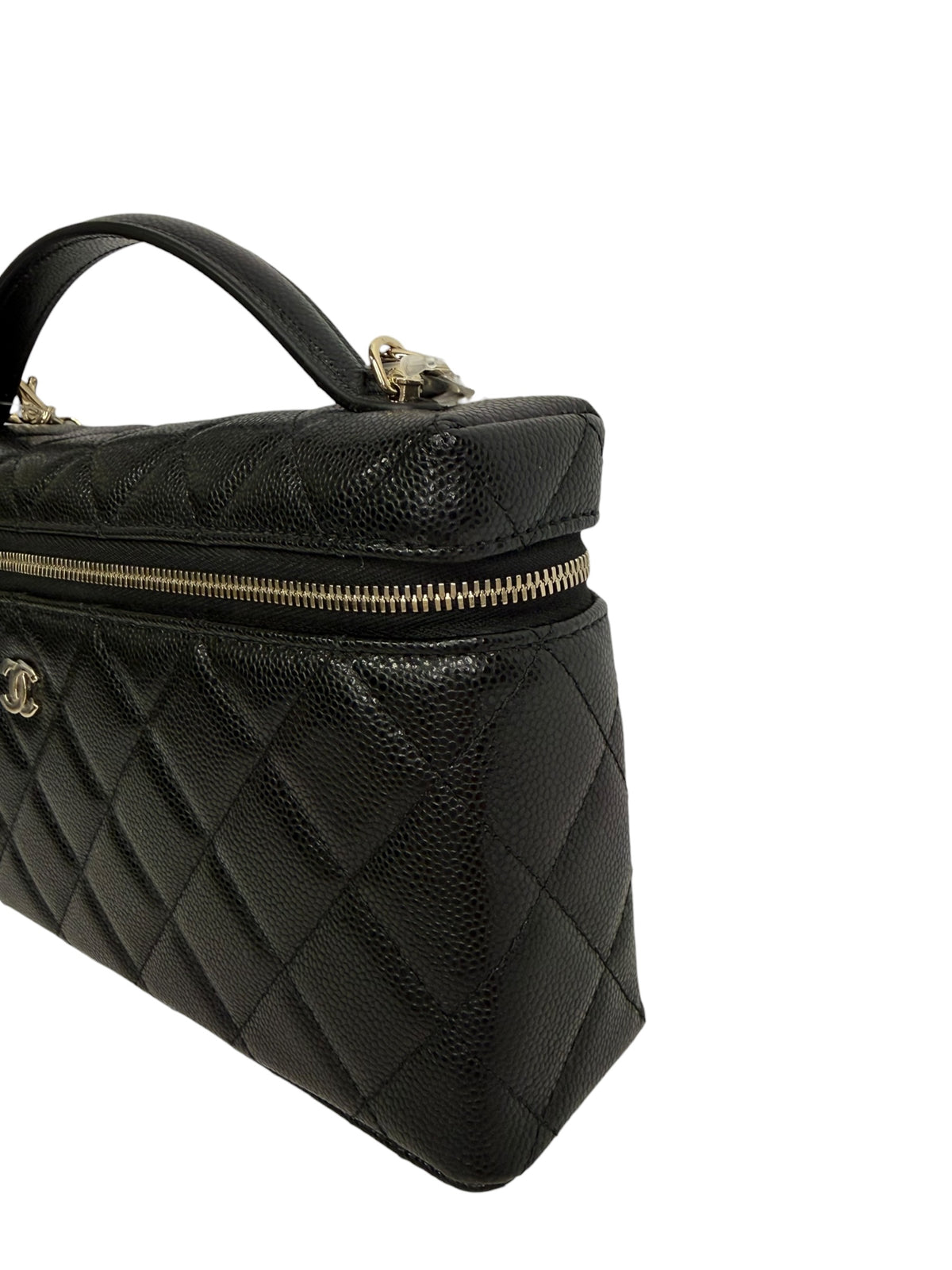 Chanel Black Caviar Long Slim Vanity T9111