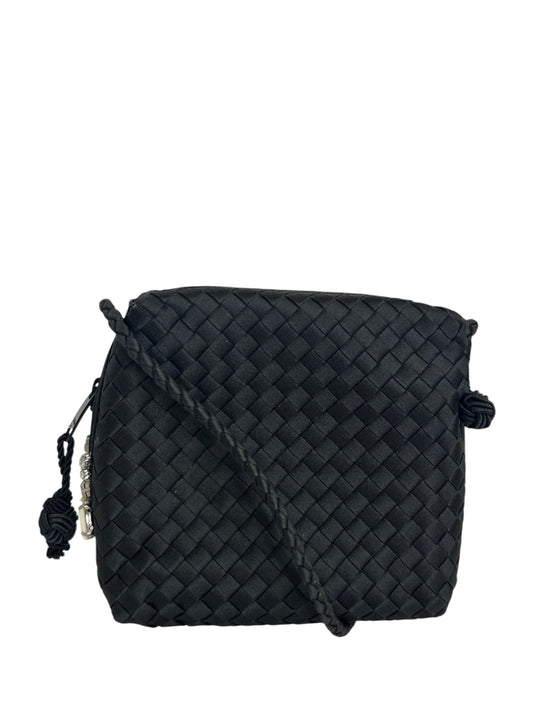 Bottega Veneta Small Black Woven Satin Crossbody T8161
