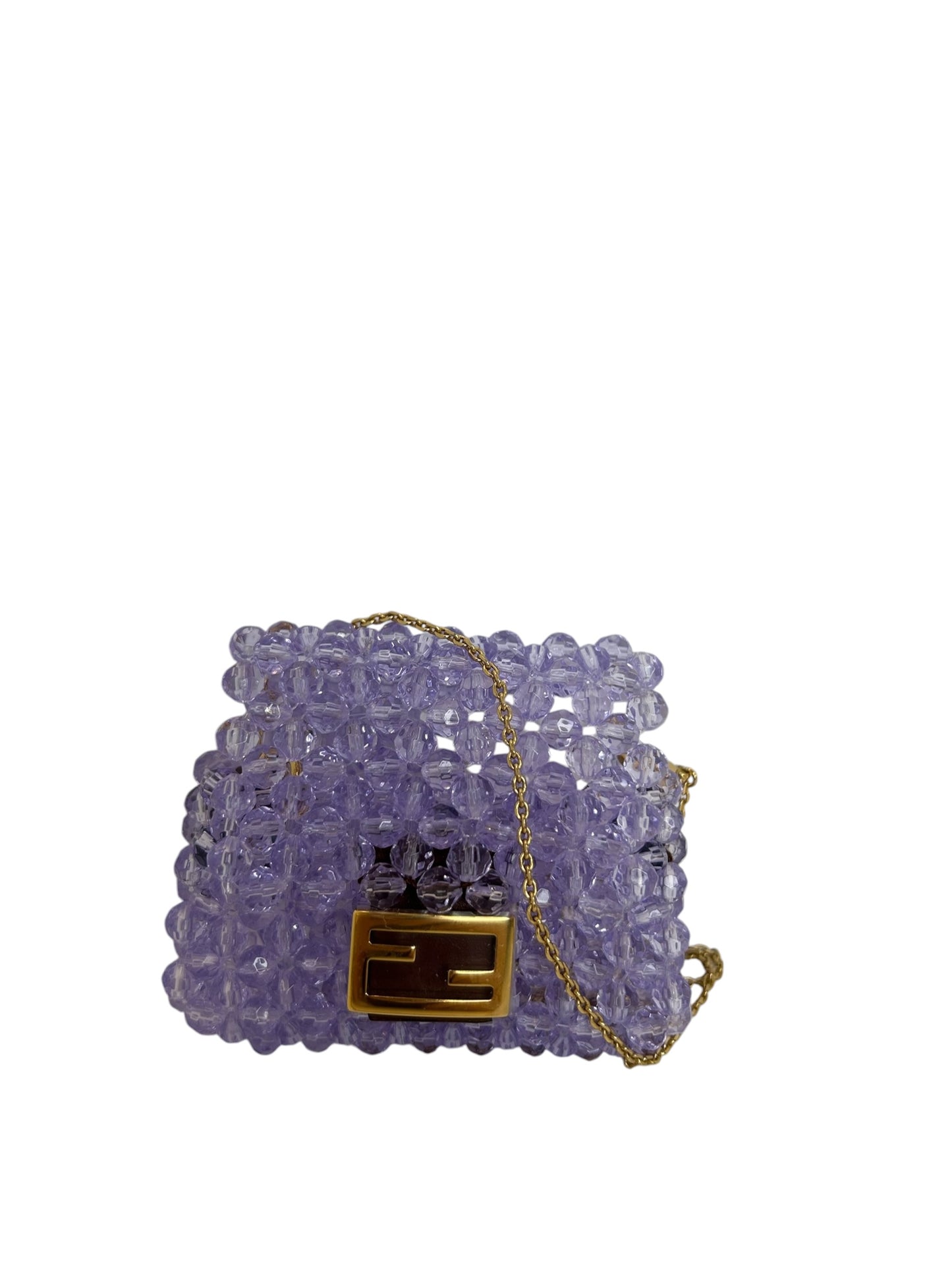 Fendi Purple Beaded Pico Crossbody T3566