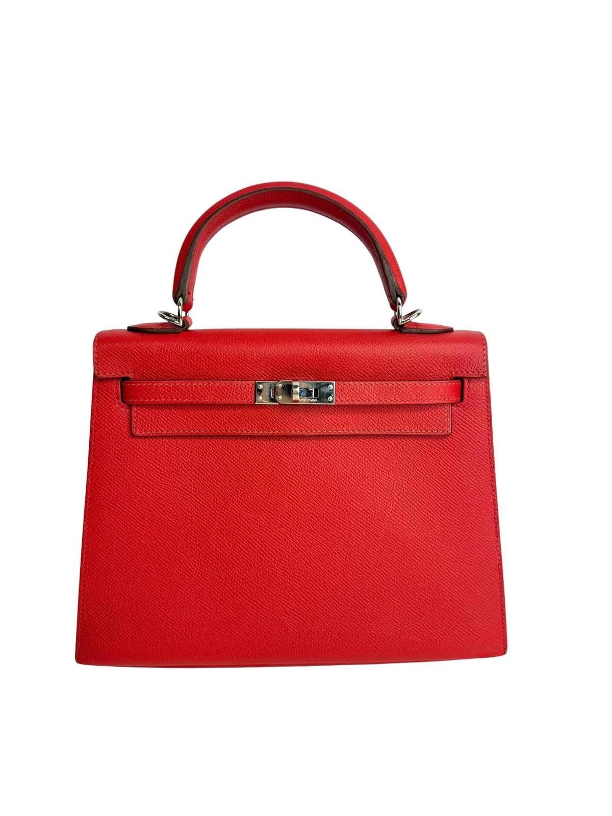 Hermes Epsom Kelly Sellier 25 Red Palladium Hardware T9094
