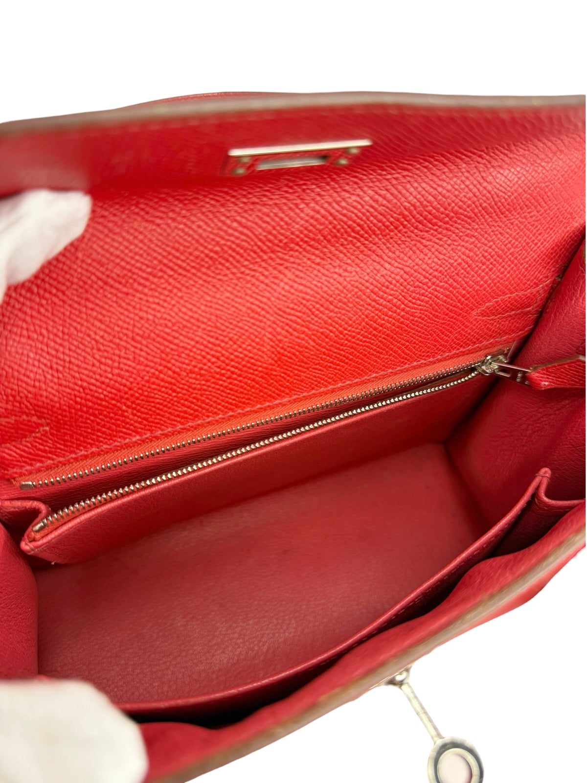 Hermes Epsom Kelly Sellier 25 Red Palladium Hardware T9094
