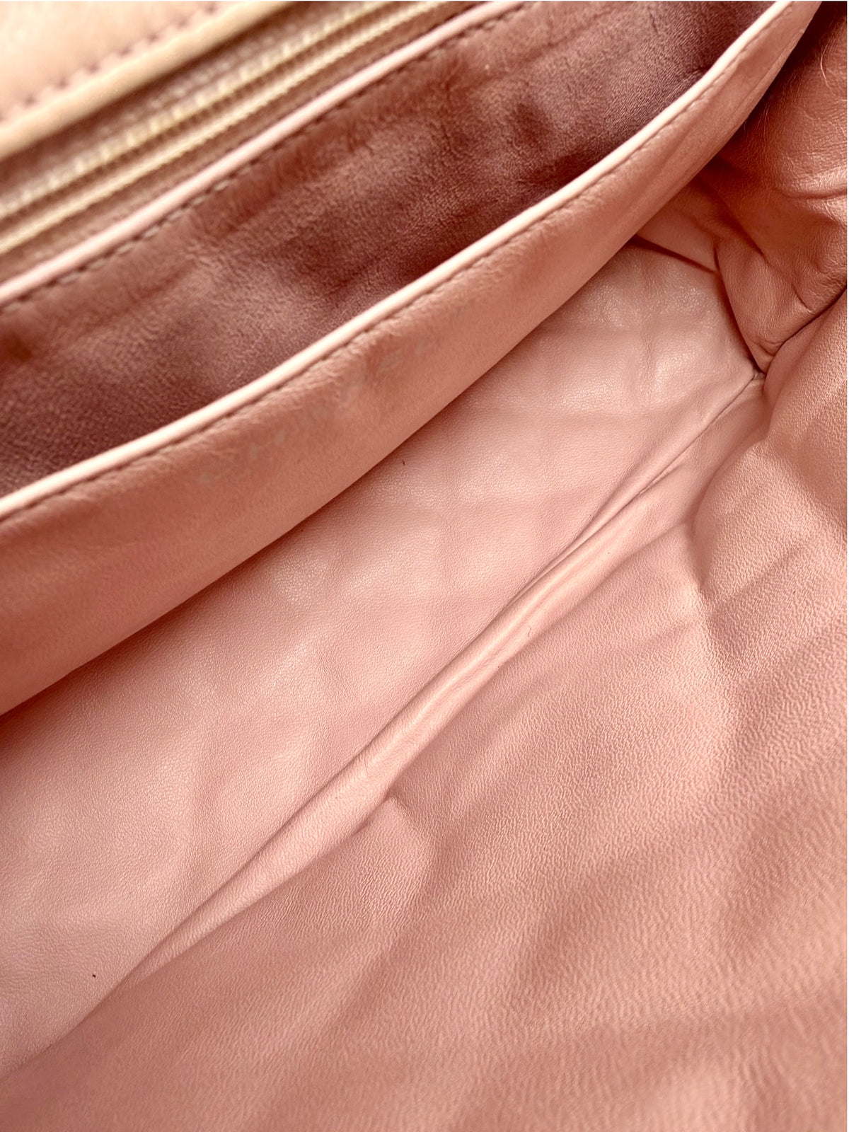 Chanel Light Pink Lambskin Jumbo Single Flap SHW T9373