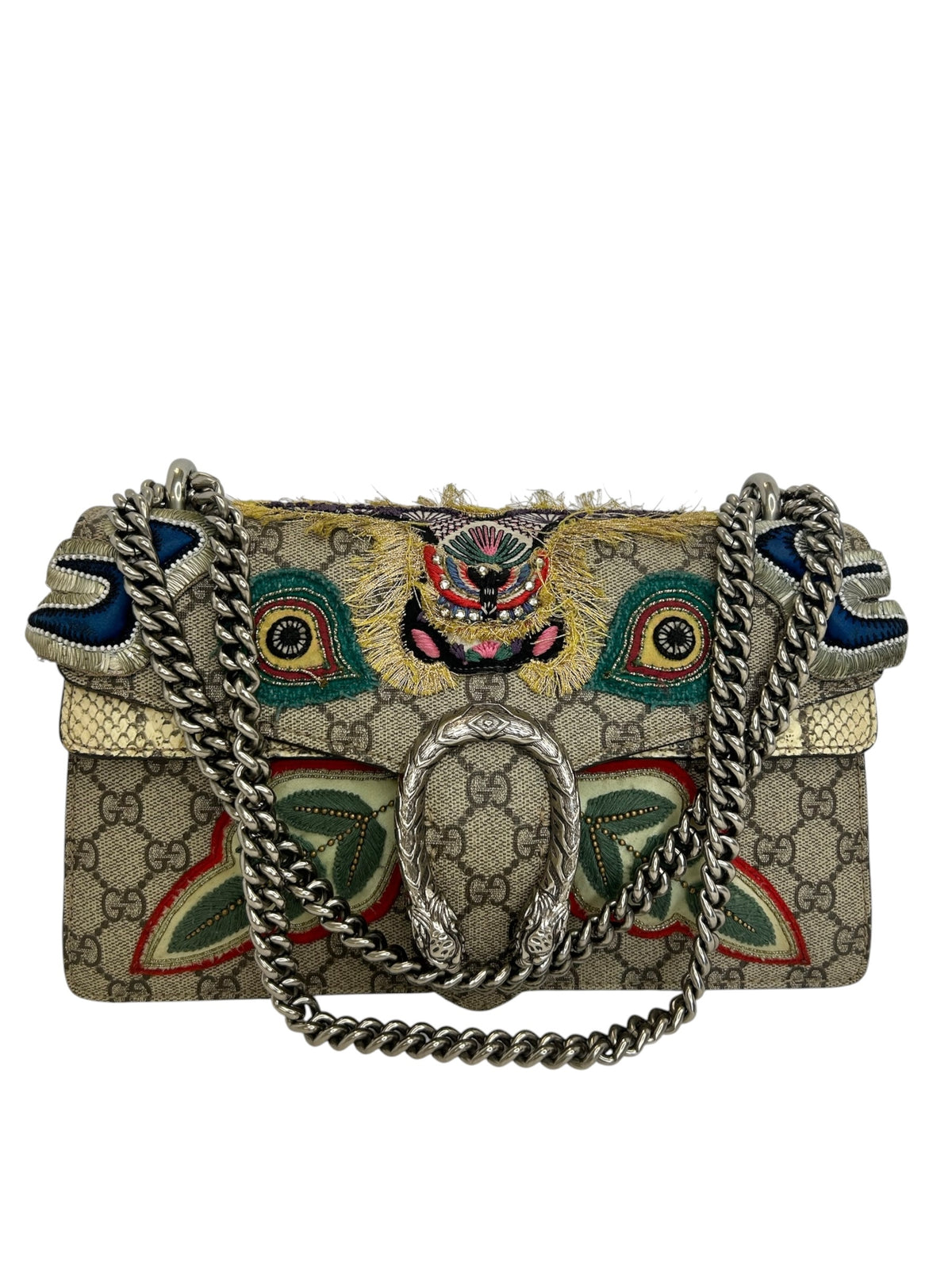Gucci GG Supreme Dionysus Embroidered Canvas and Python SHW T8552
