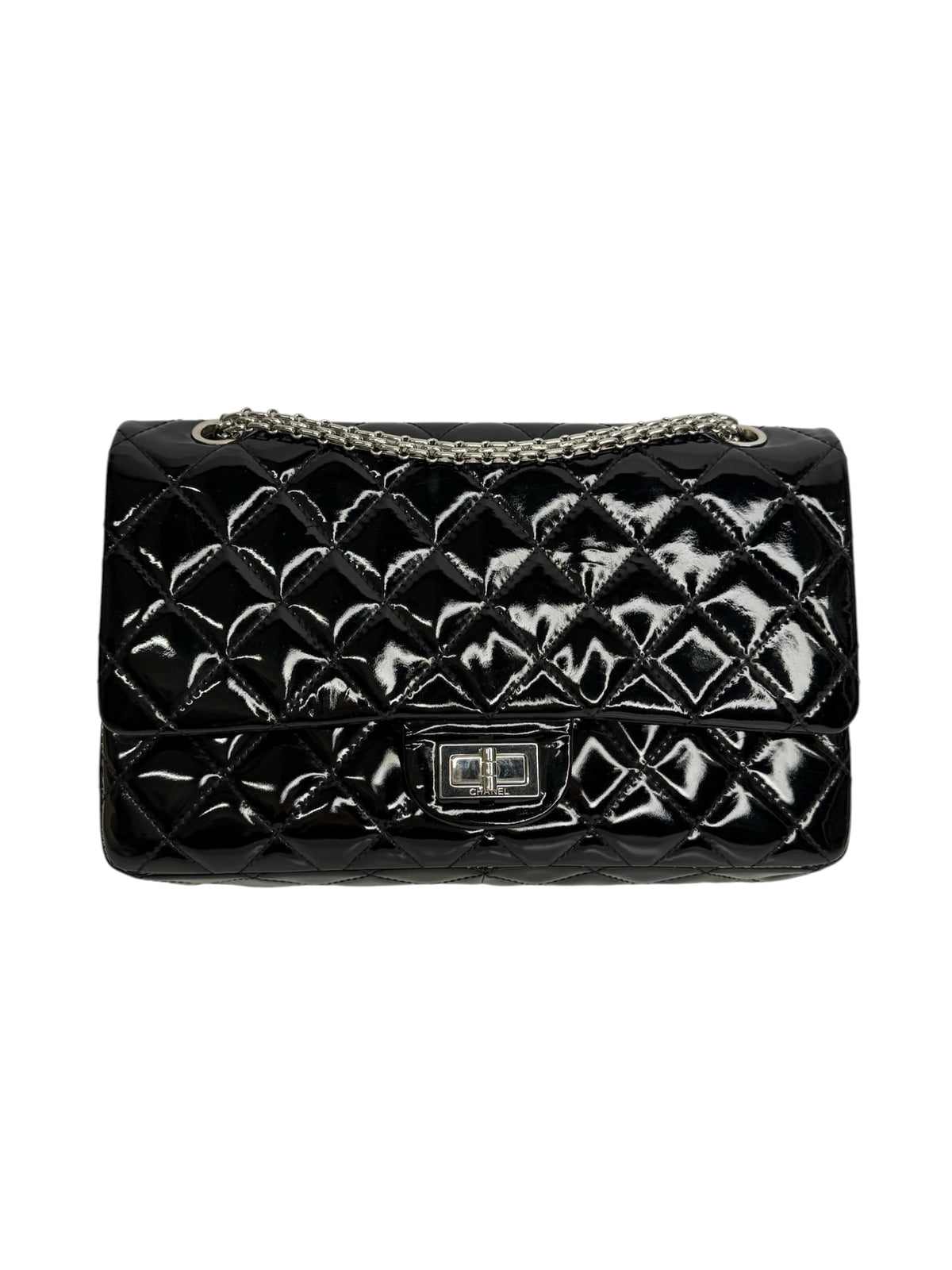 Chanel Black Patent Jumbo Reissue Flap T9433