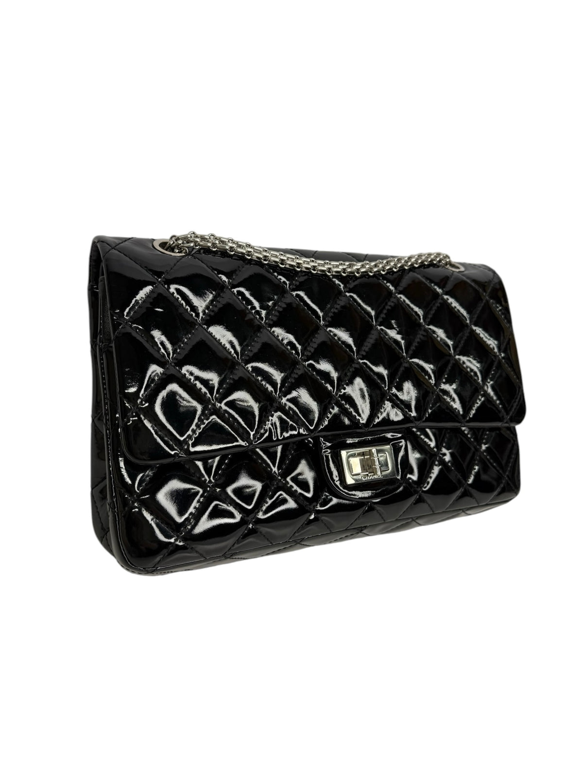 Chanel Black Patent Jumbo Reissue Flap T9433