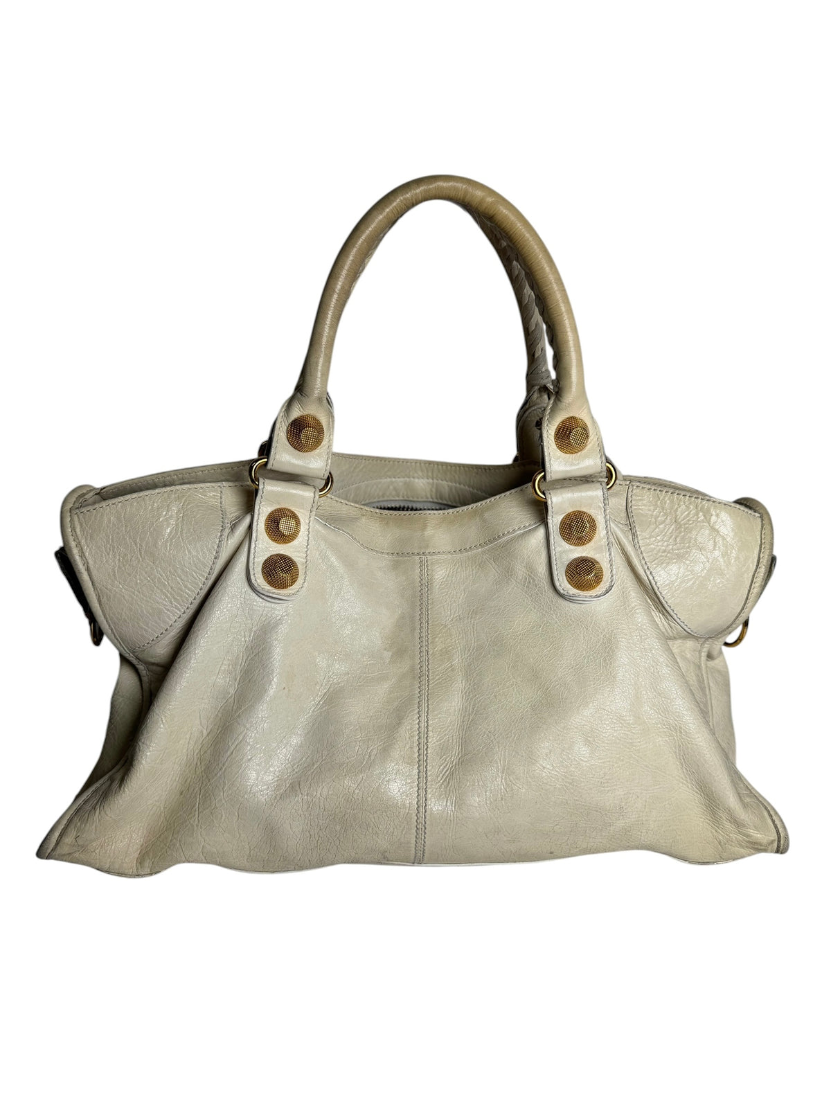 Balenciaga Cream City Bag Giant Gold Hardware T7268