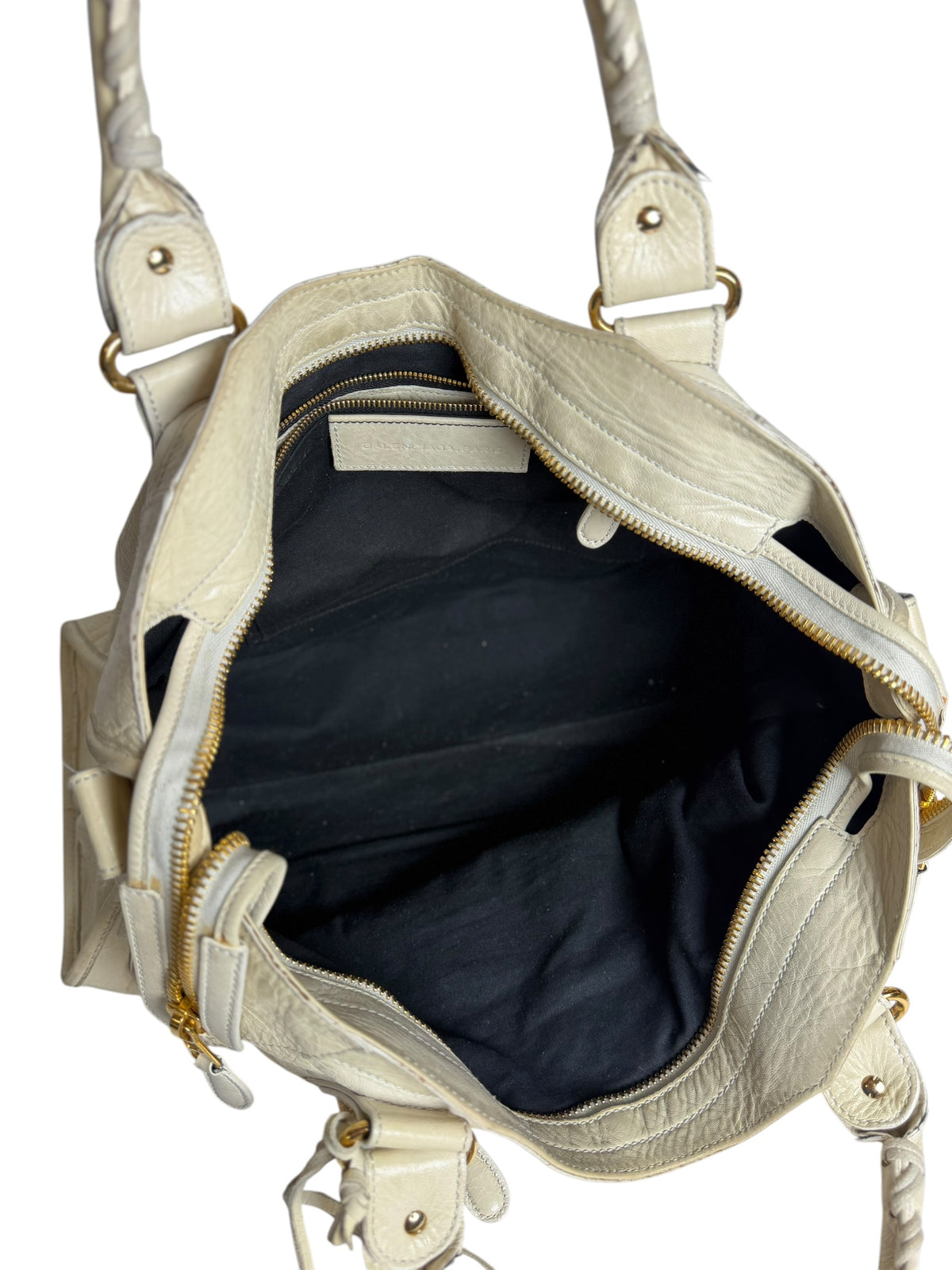 Balenciaga Cream City Bag Giant Gold Hardware T7268