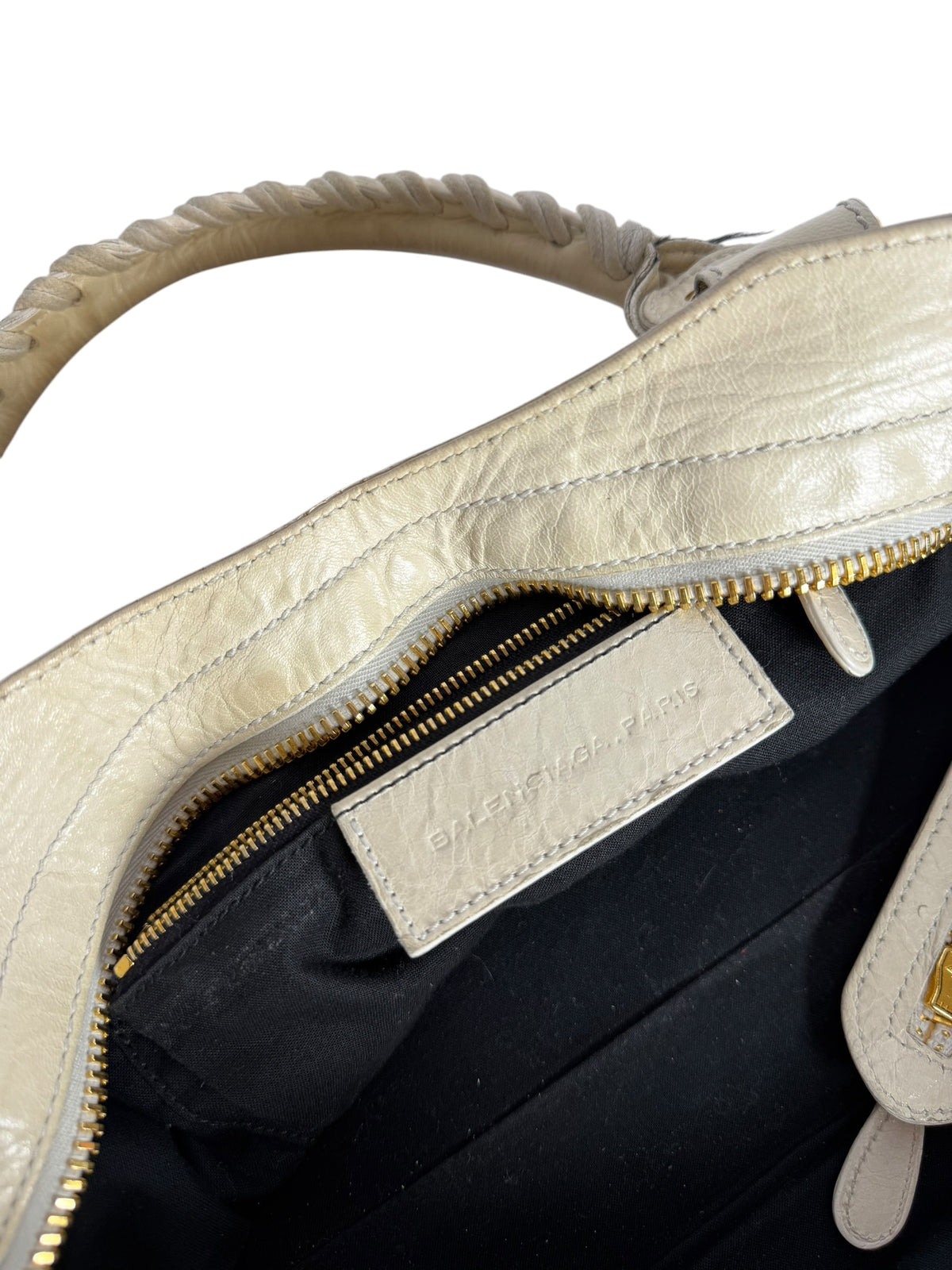 Balenciaga Cream City Bag Giant Gold Hardware T7268