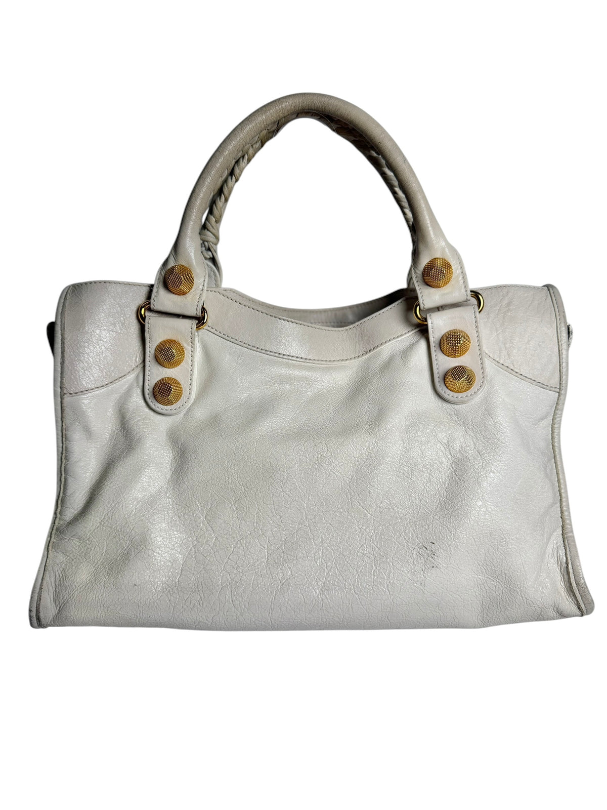 Balenciaga White City Bag Giant Gold Hardware T7260