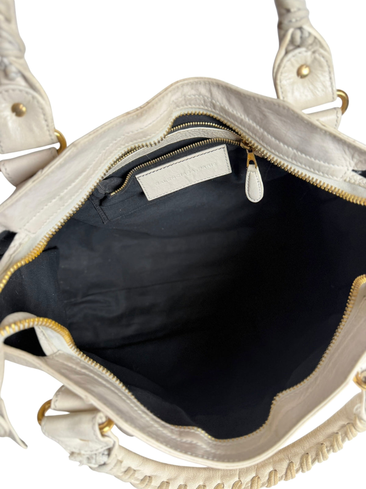 Balenciaga White City Bag Giant Gold Hardware T7260