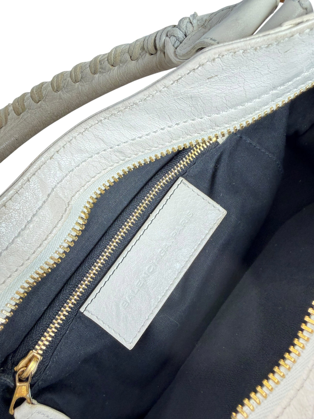 Balenciaga White City Bag Giant Gold Hardware T7260