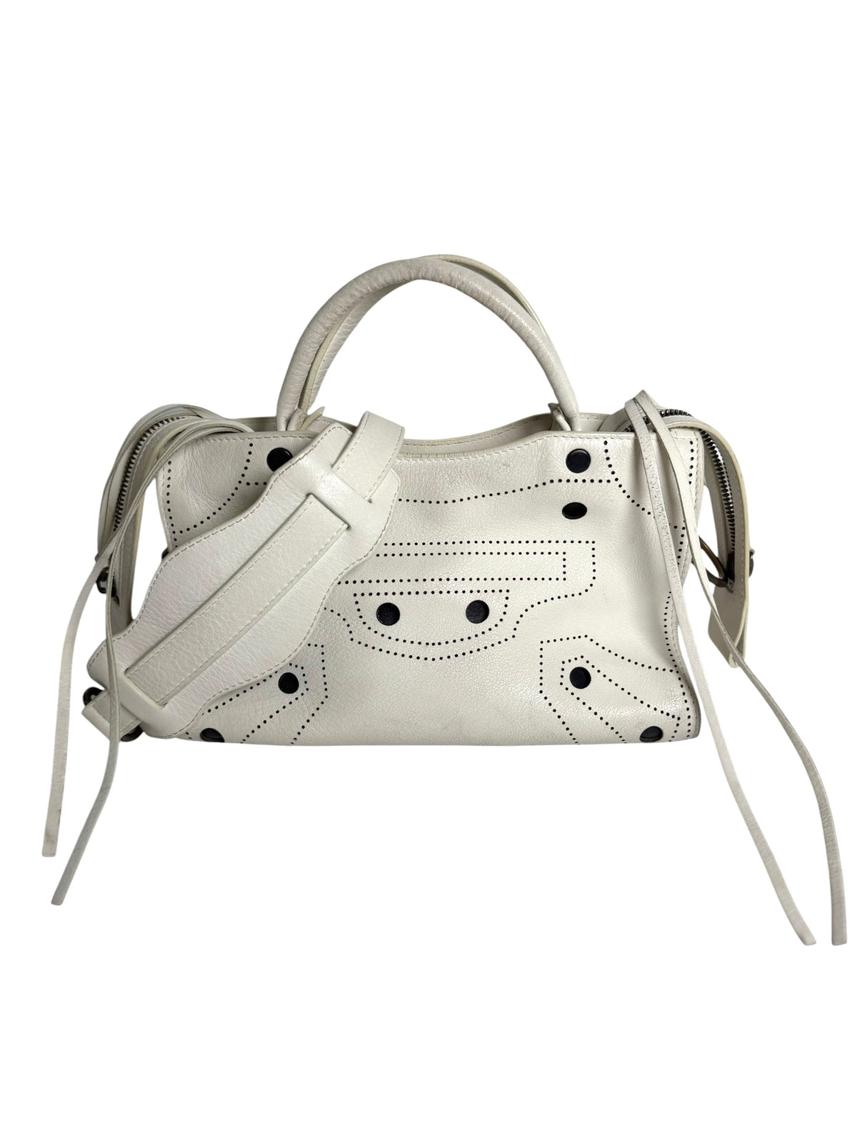 Balenciaga White Mini Blackout City Bag T7262