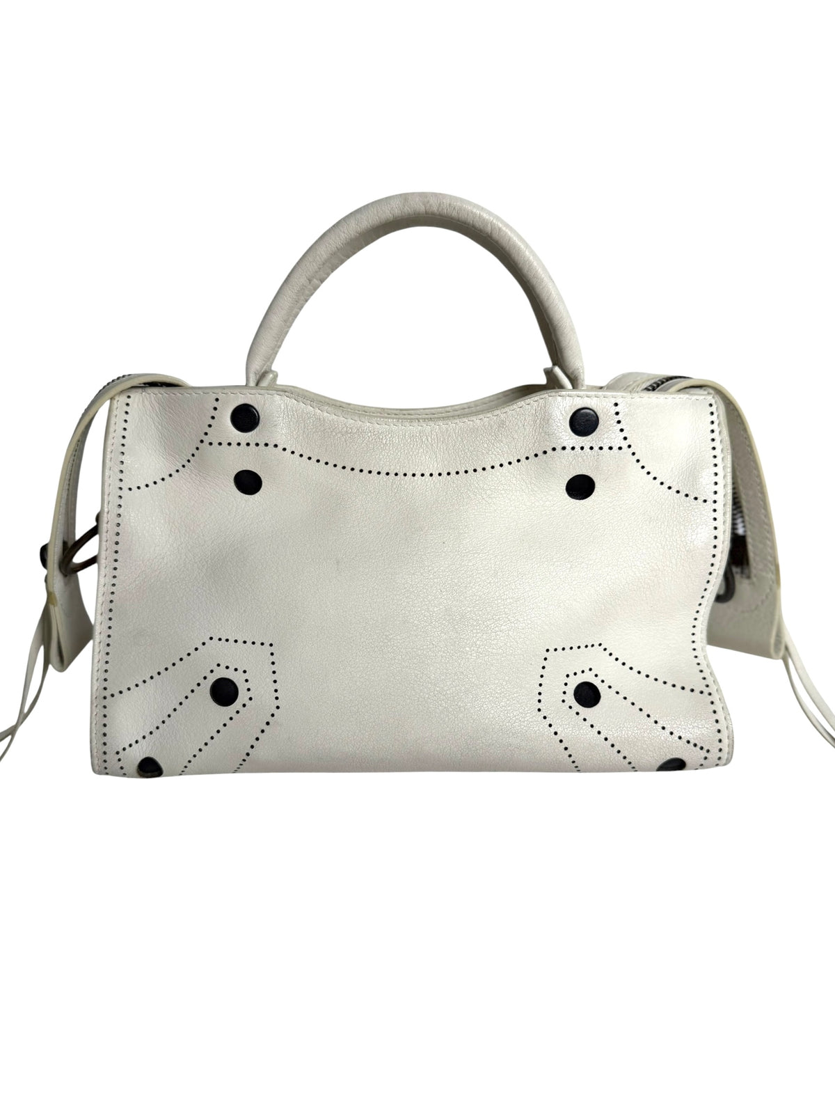 Balenciaga White Mini Blackout City Bag T7262
