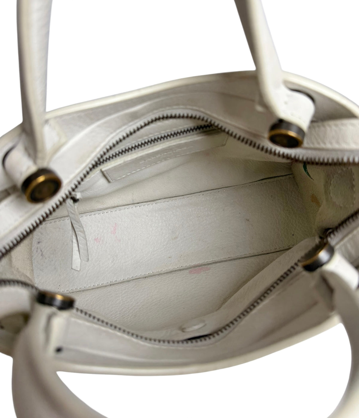 Balenciaga White Mini Blackout City Bag T7262
