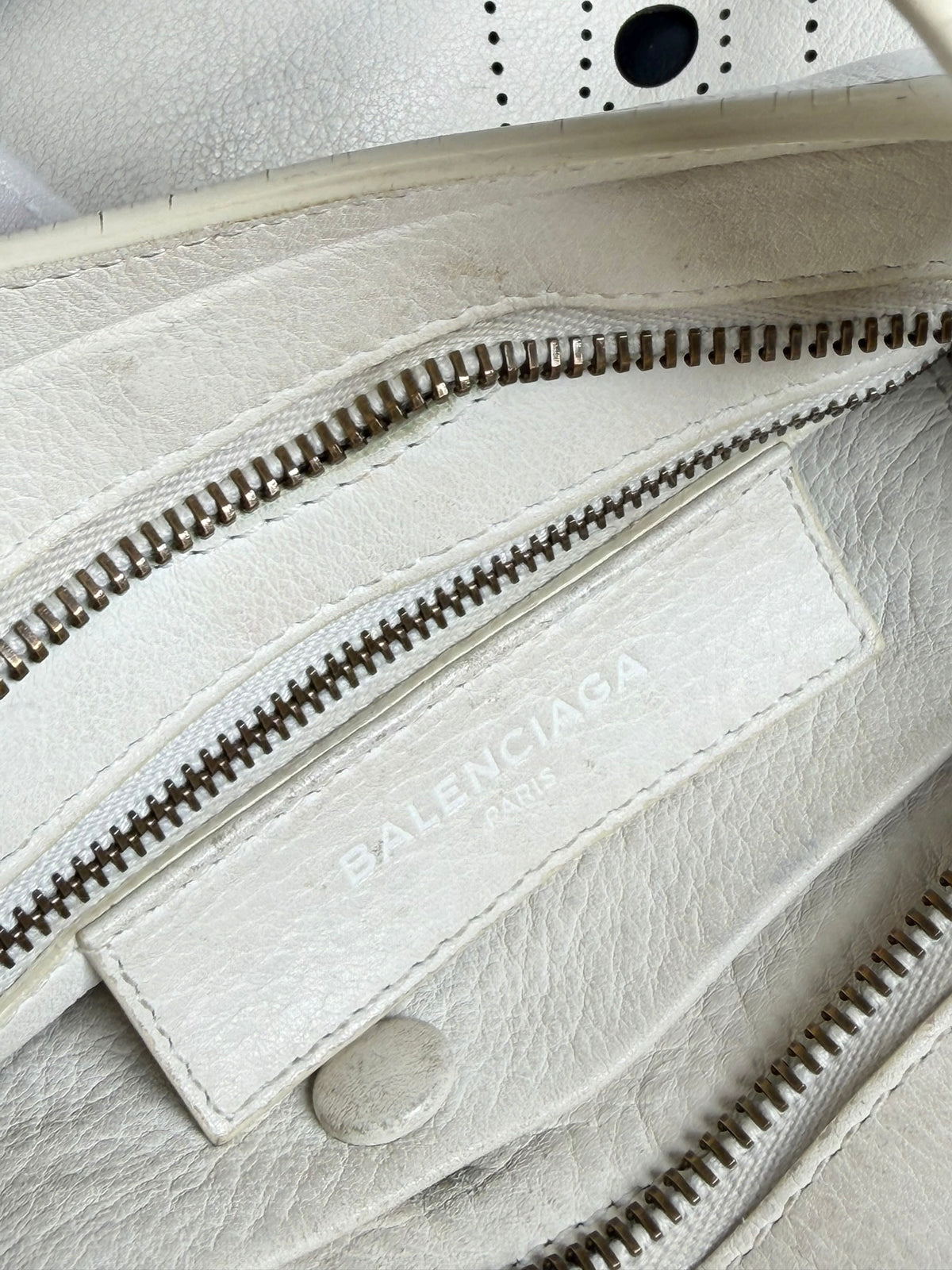 Balenciaga White Mini Blackout City Bag T7262