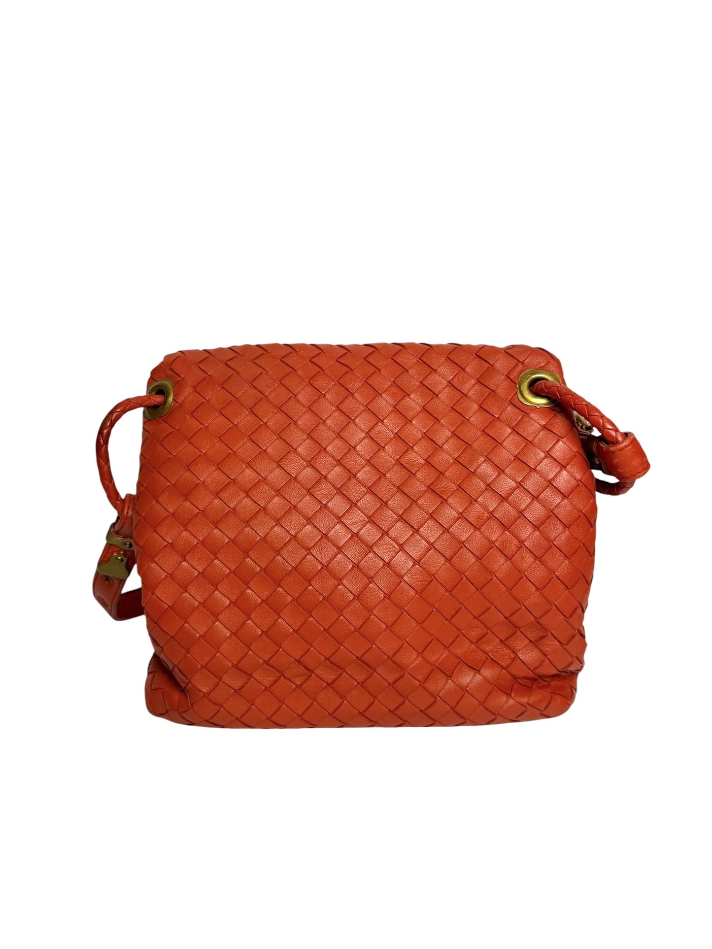 Bottega Veneta Red Woven Shoulder Bag