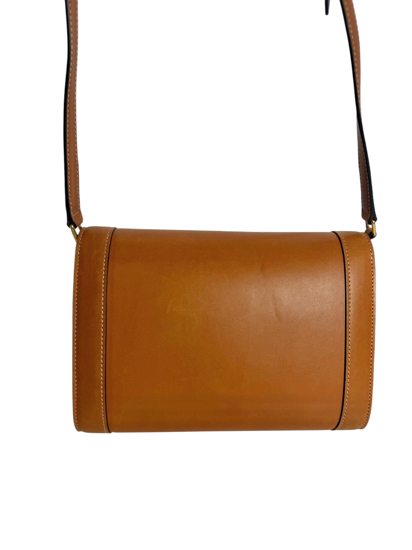 Celine Brown Shiny Calfskin Triomphe Crossbody T1035