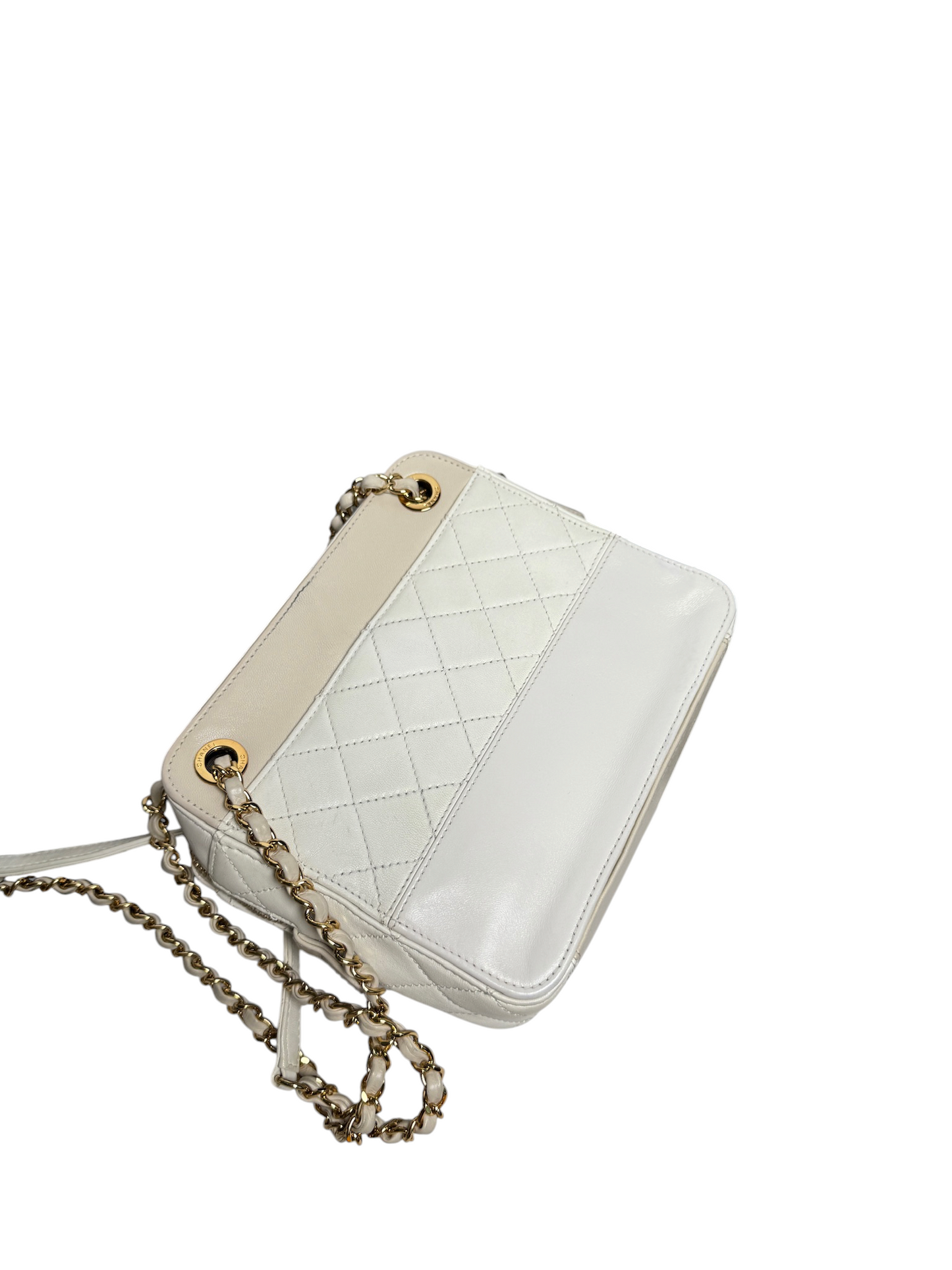 Chanel Cream White Camera Bag Crossbody GHW
