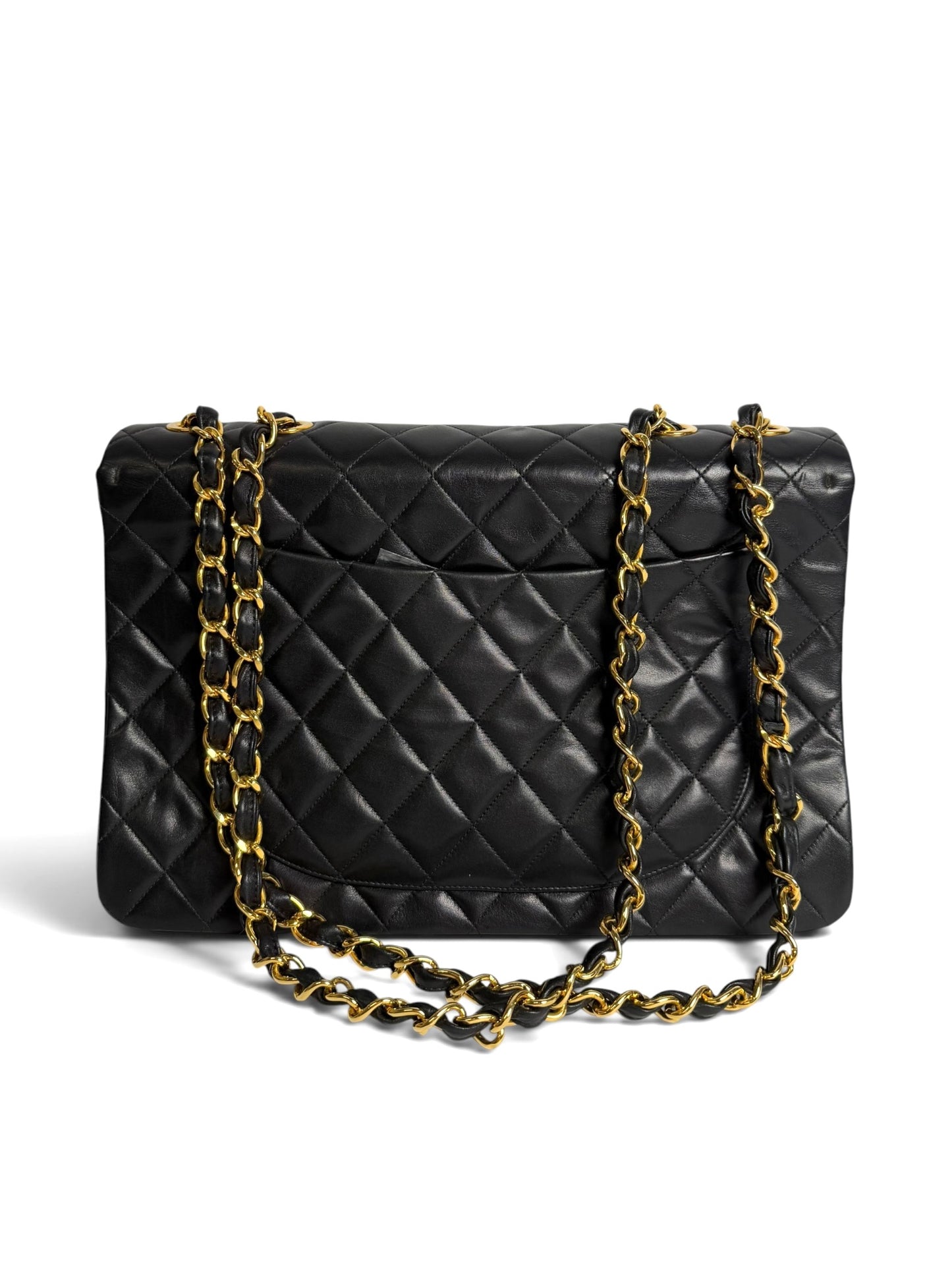 Chanel Vintage Maxi Black Lambskin 24k GHW