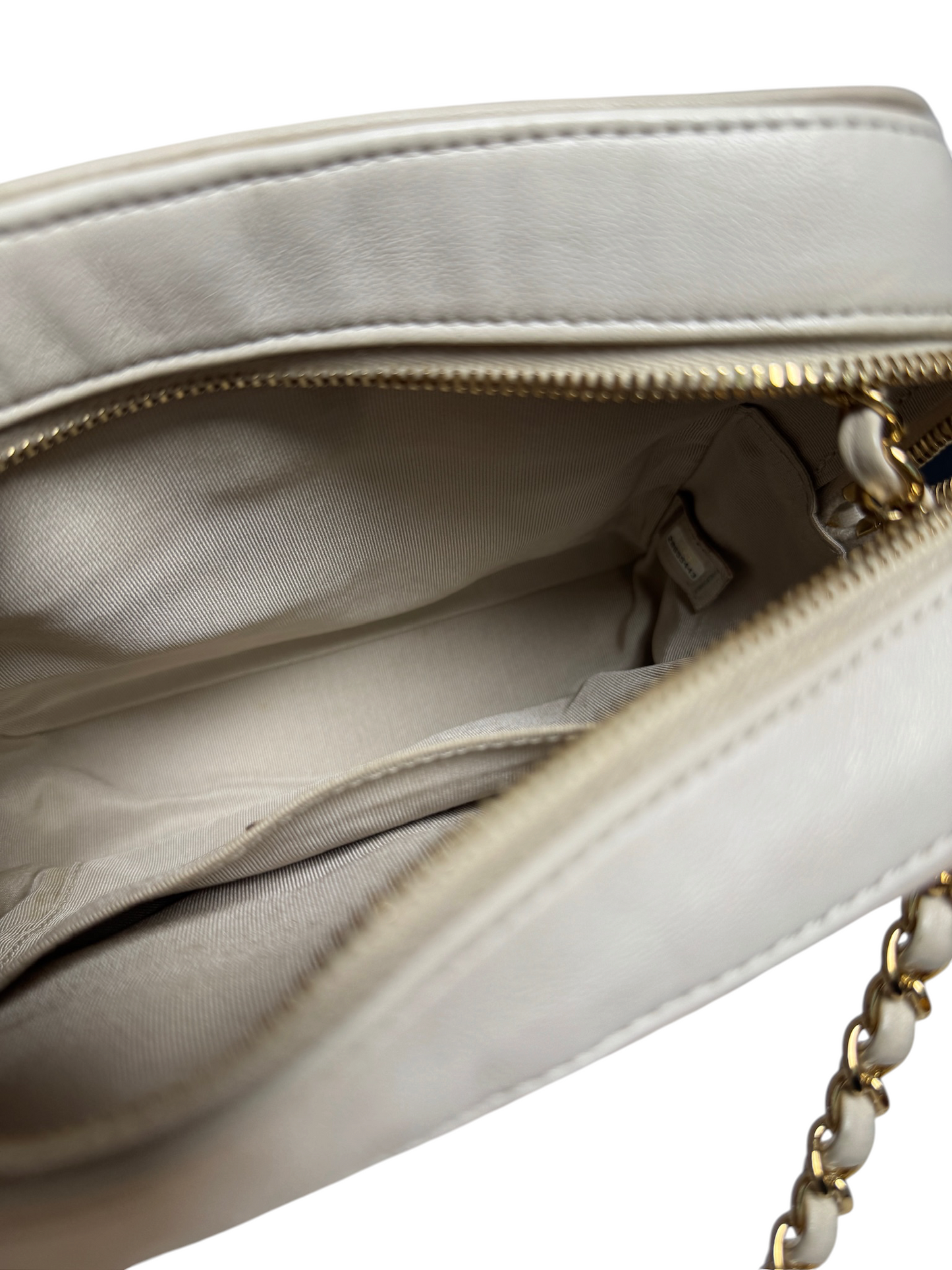 Chanel Cream White Camera Bag Crossbody GHW